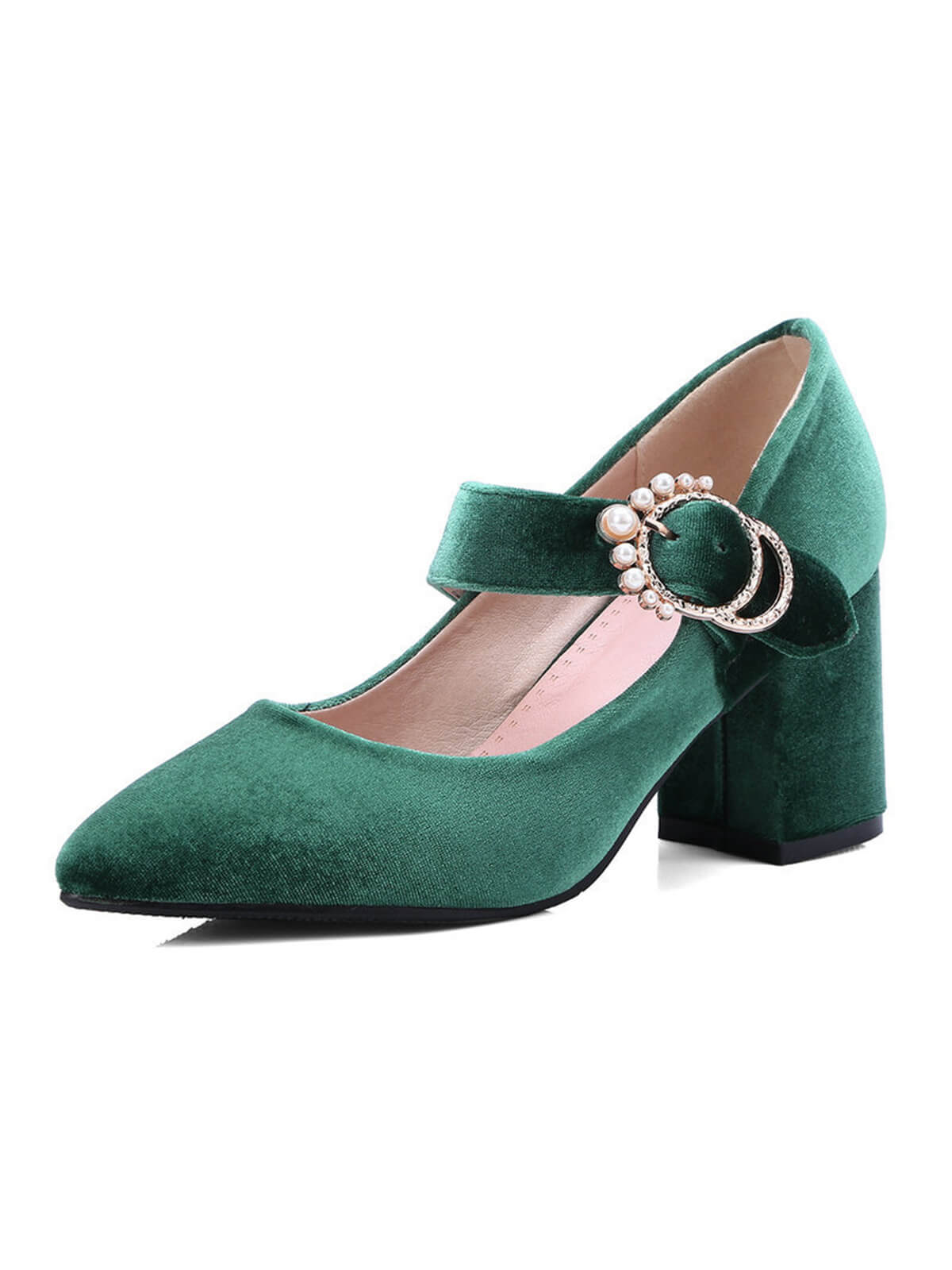 Schwarz VELVET MARY JANE HIGH HEEL SCHUHE MIT SCHNALLENBLOCK - Image 9