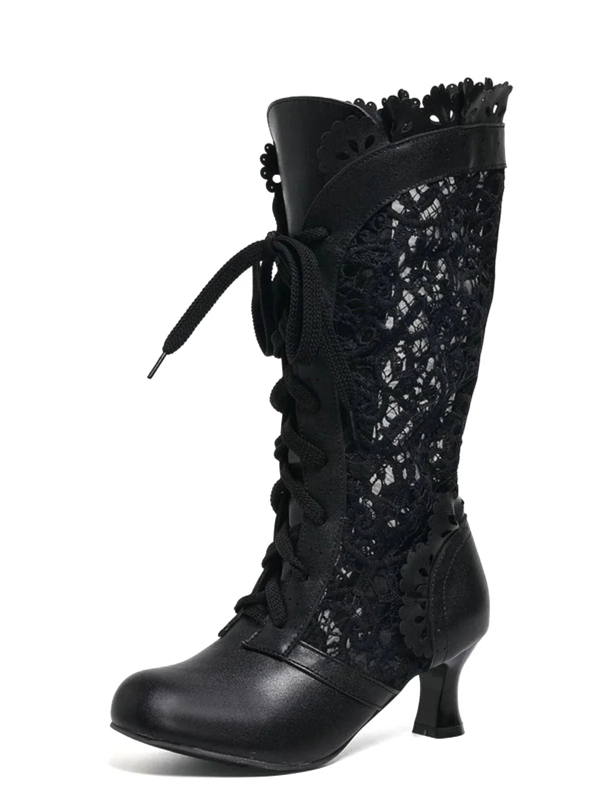 Viktorianisch Stil Spitze Kätzchen Stiefel