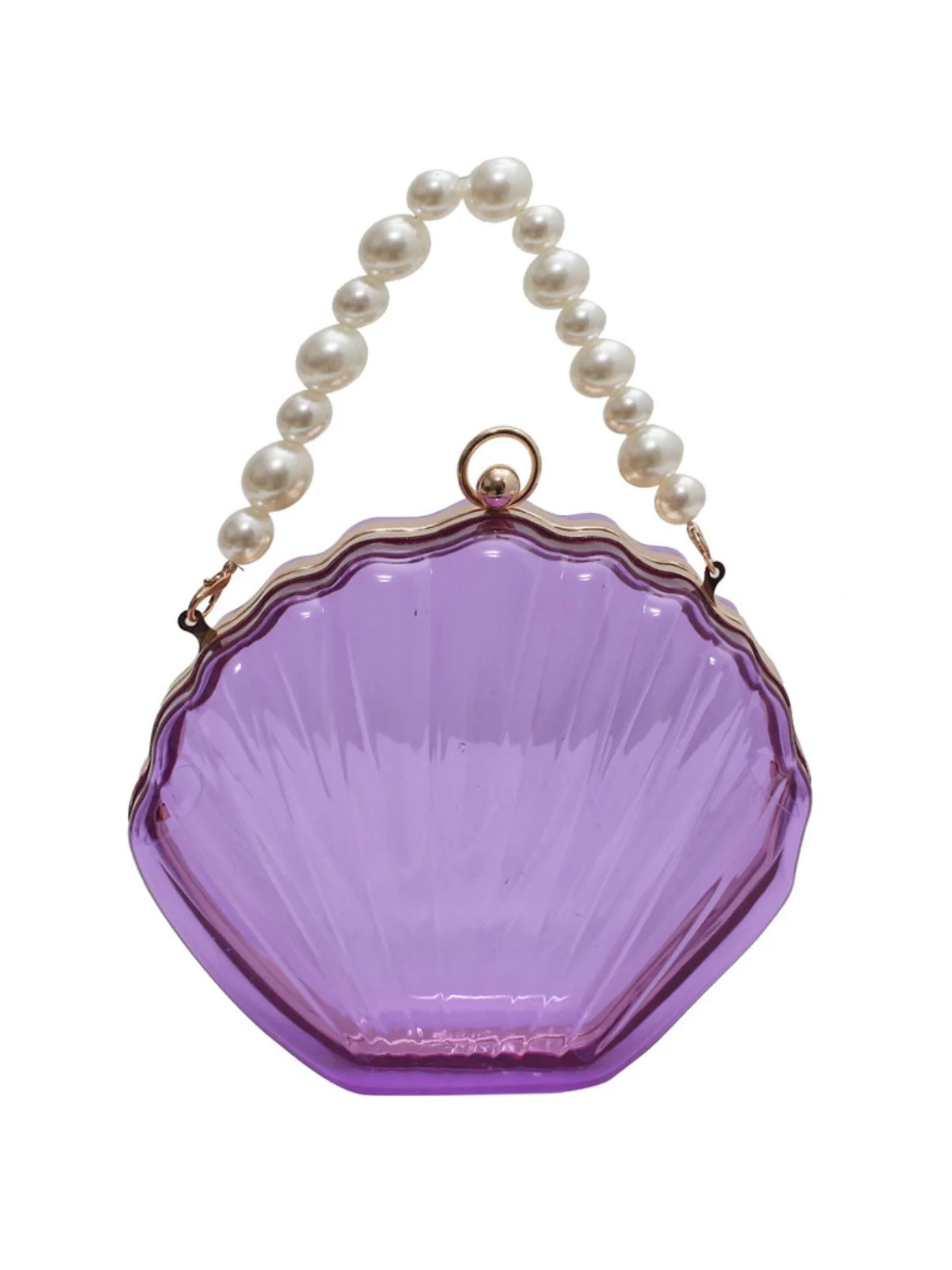 Vintage 3D-Muschel Transparent Perlenkette Tasche - Image 3