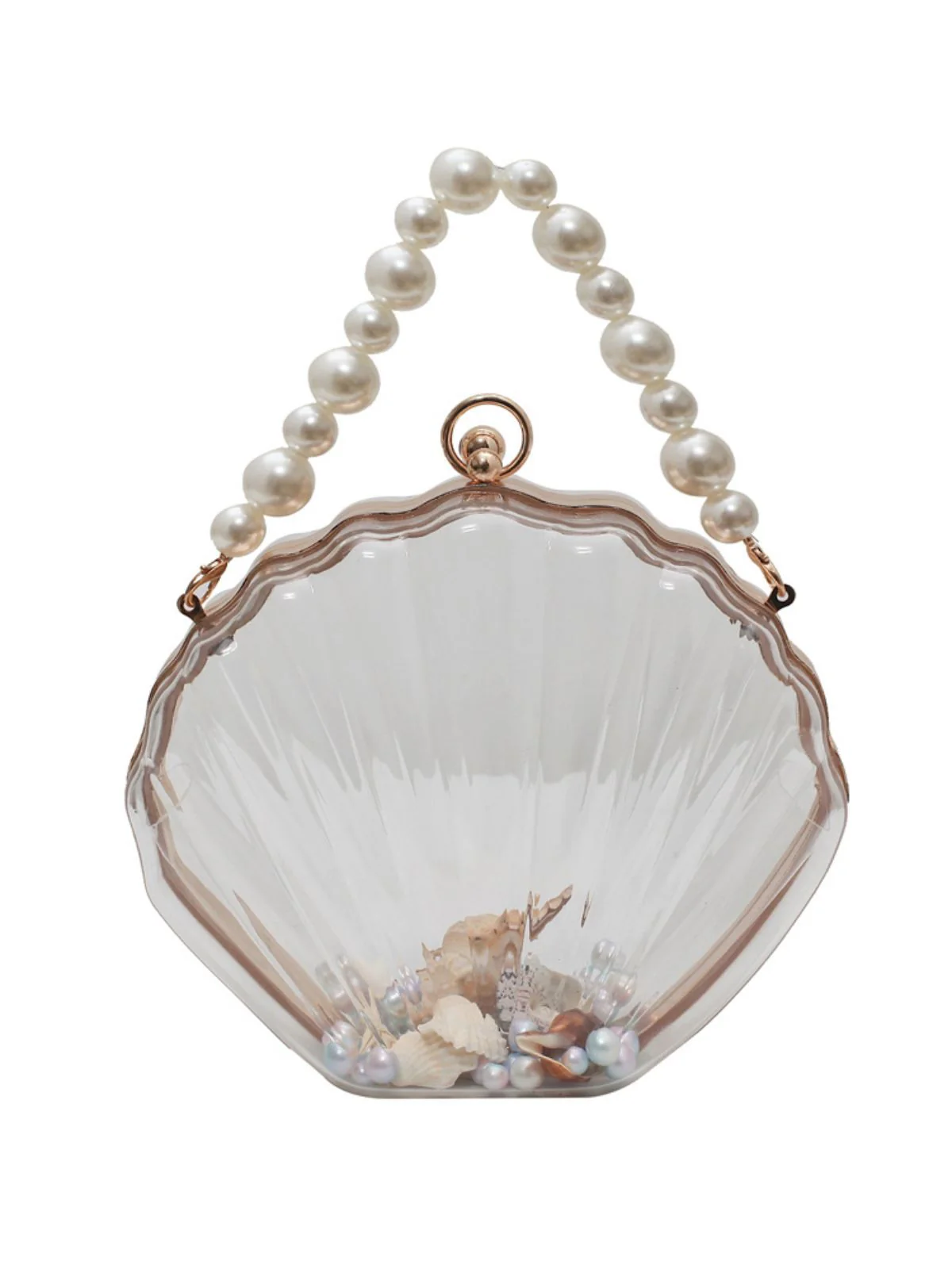 Vintage 3D-Muschel Transparent Perlenkette Tasche - Image 4