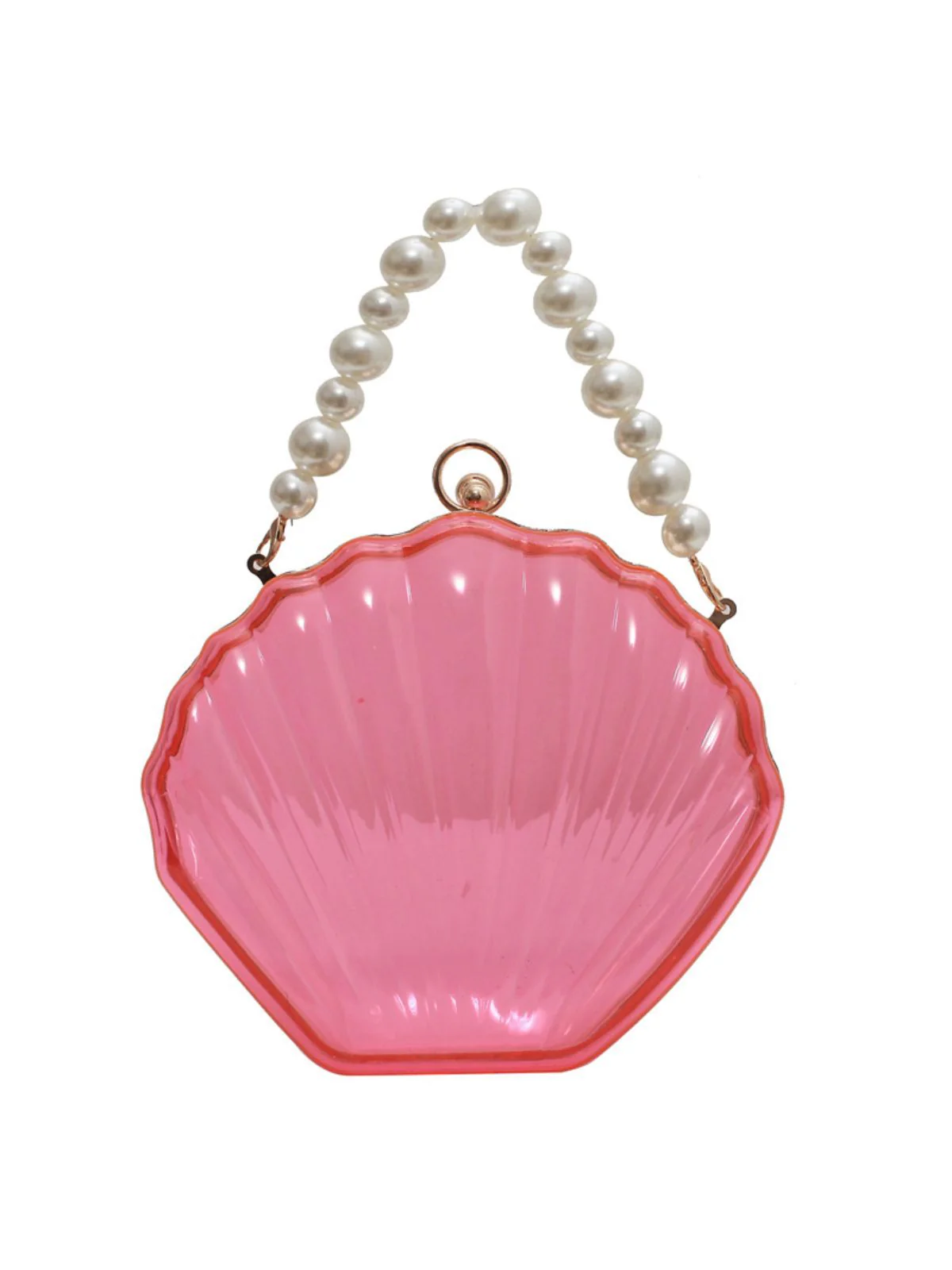 Vintage 3D-Muschel Transparent Perlenkette Tasche - Image 6
