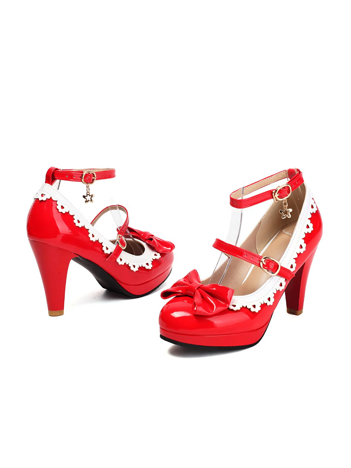 Vintage Bogen Farbblock Schnalle Mary Jane Schuhe - Image 6