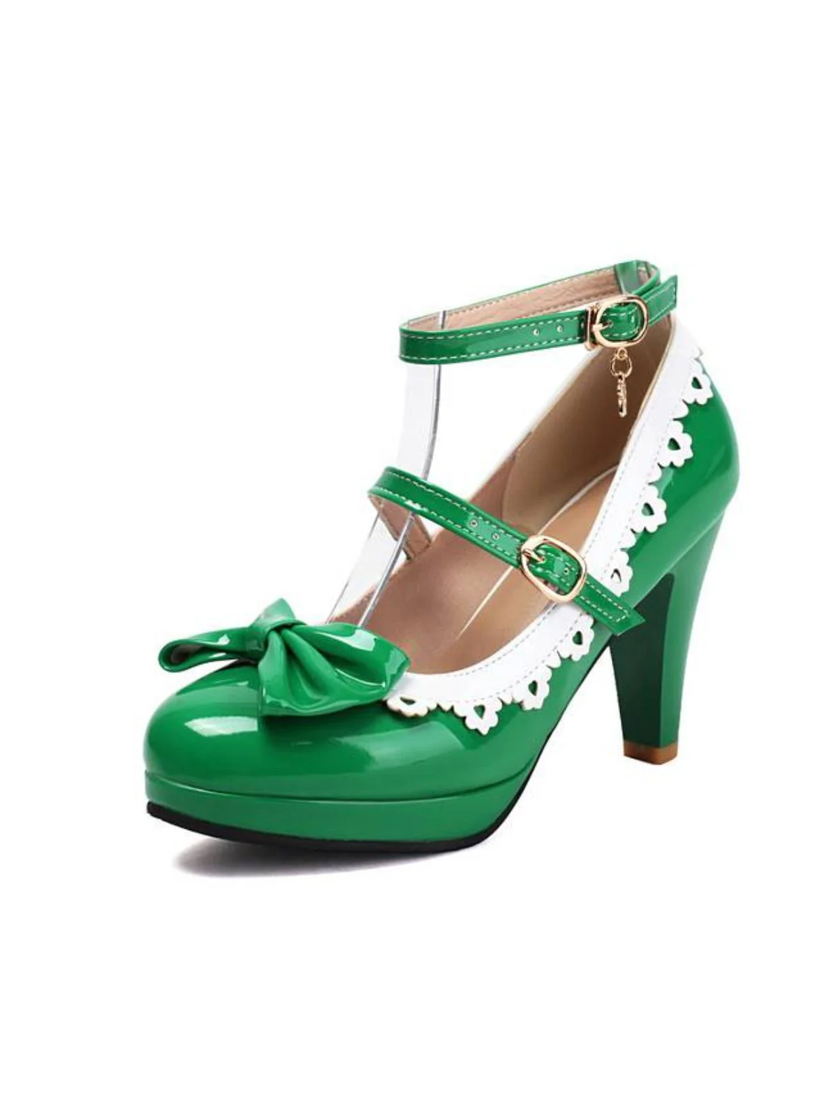 Vintage Bogen Farbblock Schnalle Mary Jane Schuhe - Image 7