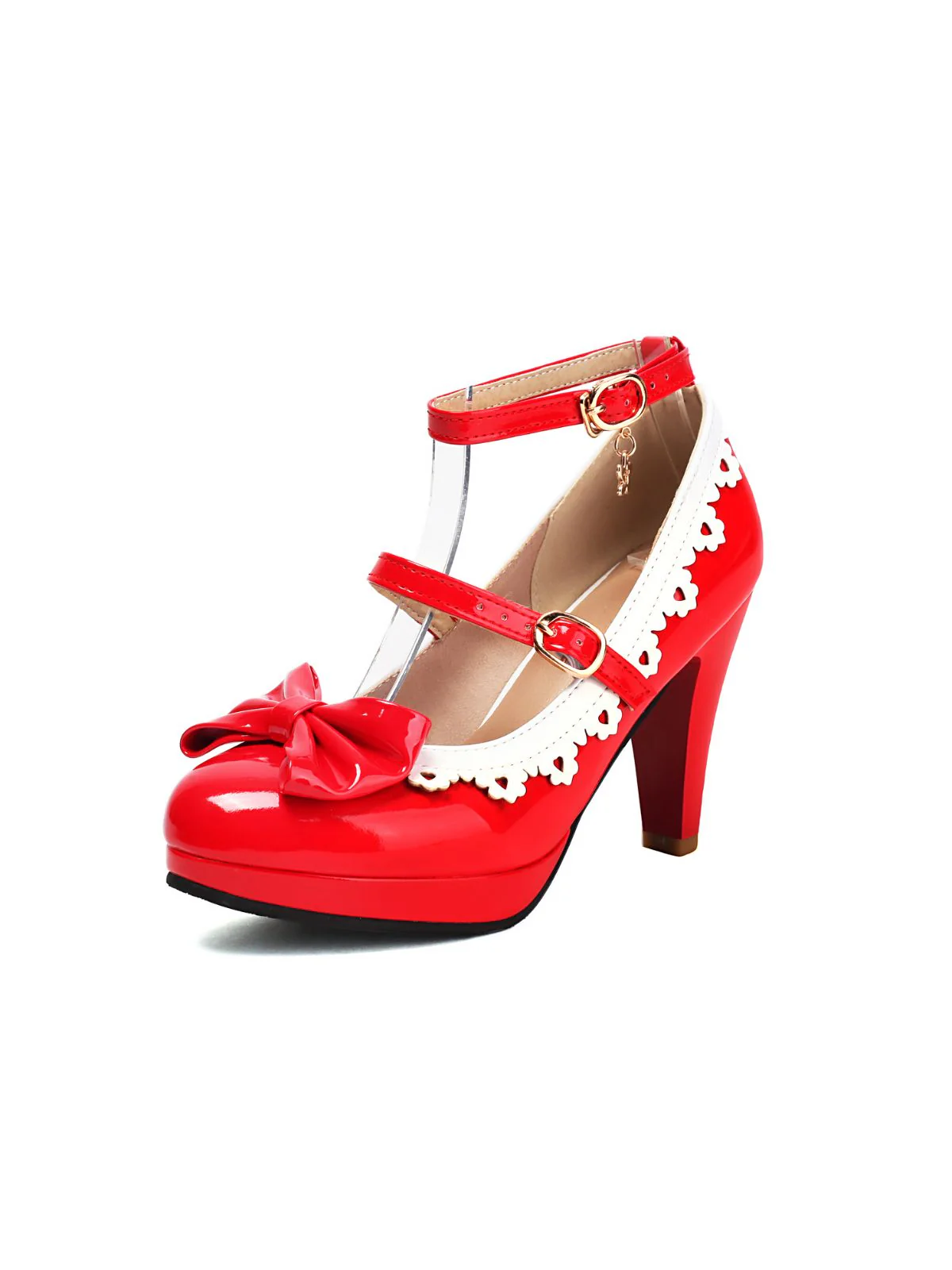 Vintage Bogen Farbblock Schnalle Mary Jane Schuhe - Image 8