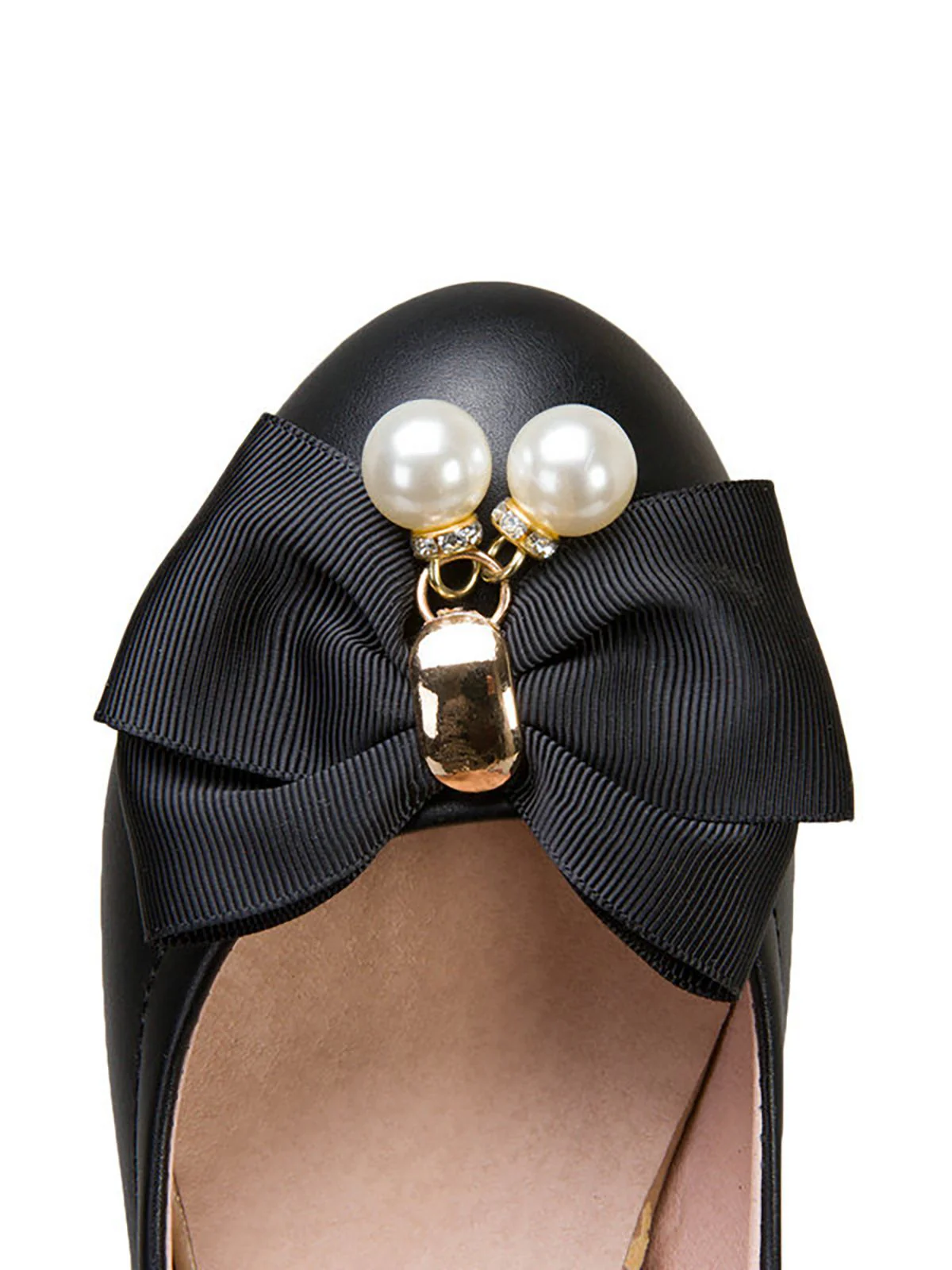 VINTAGE BOW PERLEN HOHE ABSATZ SCHUHE - Image 5