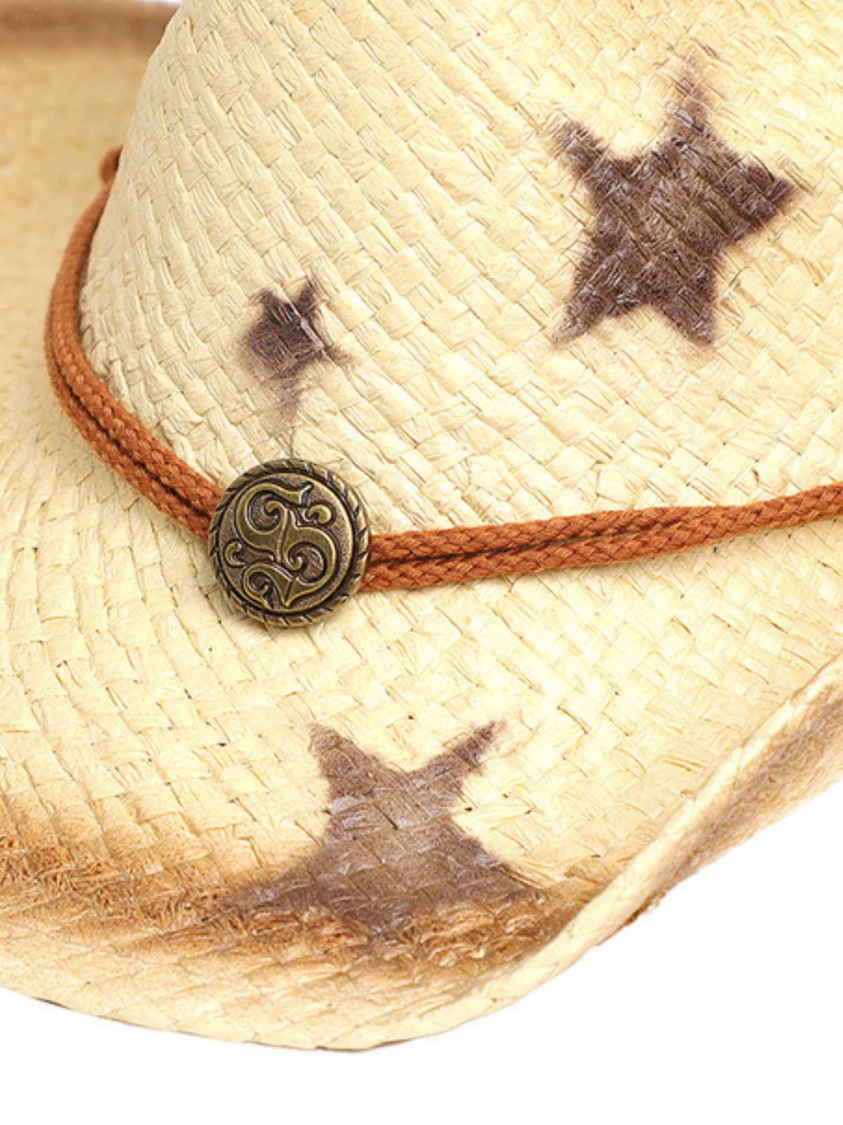 Vintage Breite Krempe Stern Cowboy Sonnenhut - Image 4
