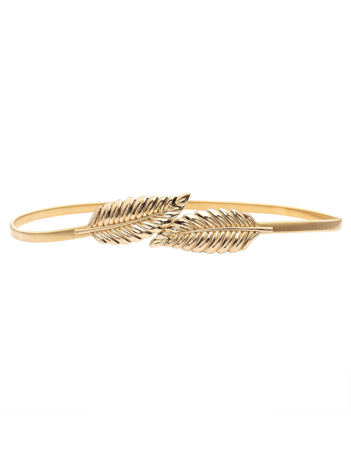Vintage Chic Gold Elastisch Metallic Thin Gürtel - Image 3