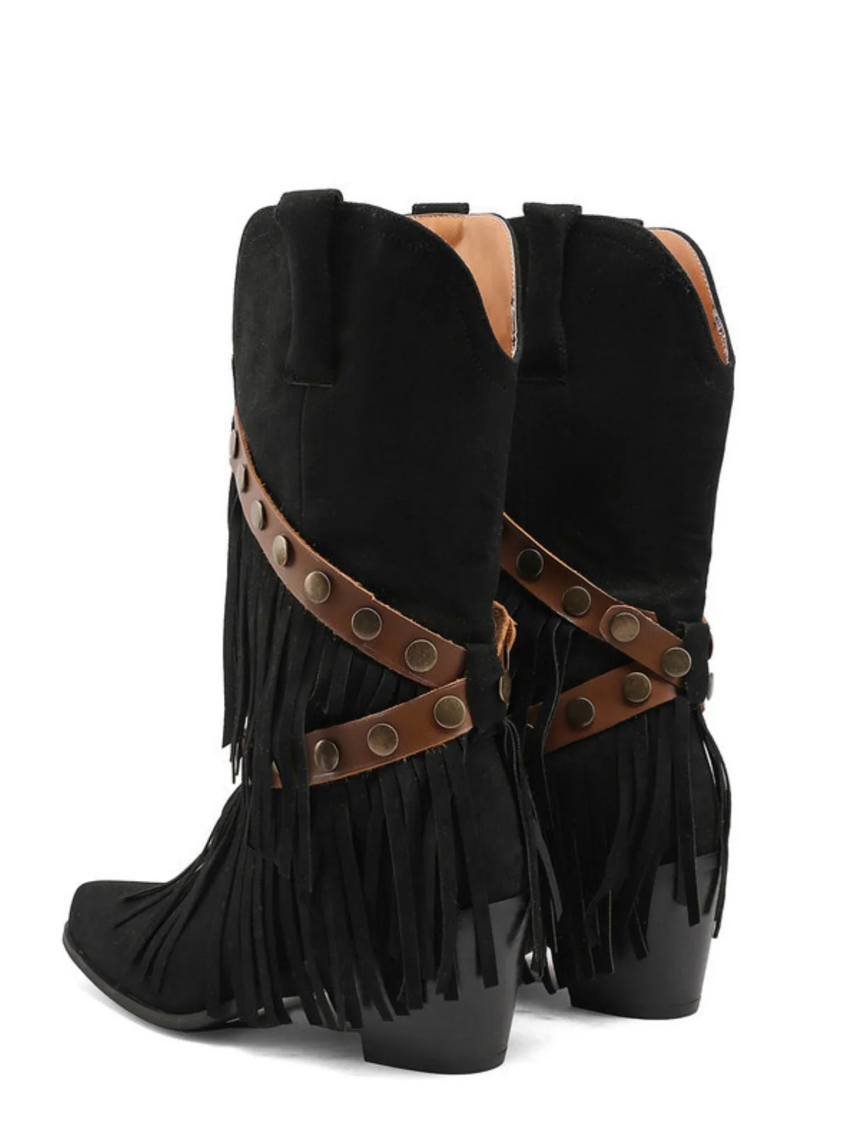 Vintage Denim Western Cowboy Fransen Wadenhoch Stiefel - Image 12