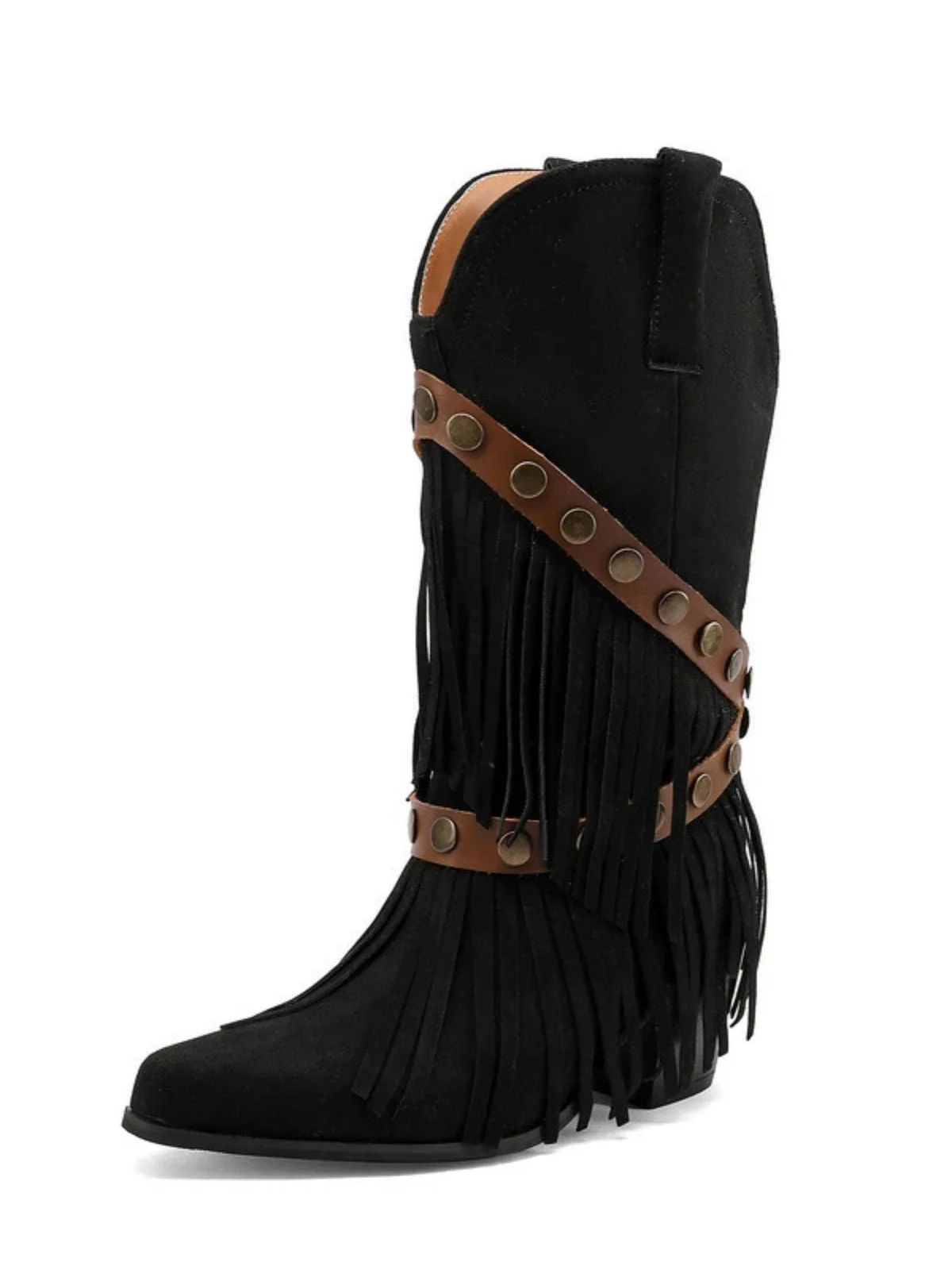 Vintage Denim Western Cowboy Fransen Wadenhoch Stiefel - Image 13