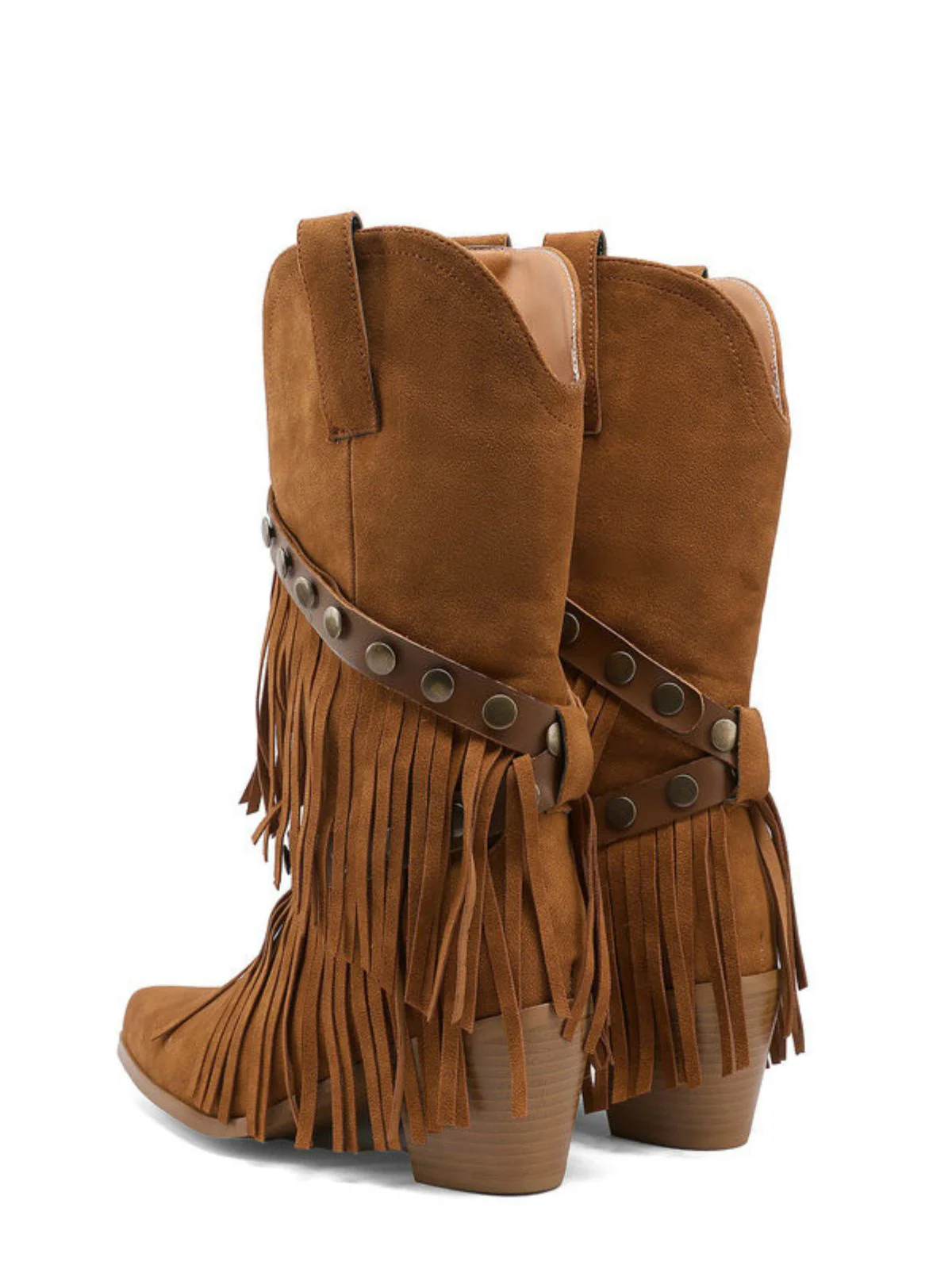 Vintage Denim Western Cowboy Fransen Wadenhoch Stiefel - Image 4