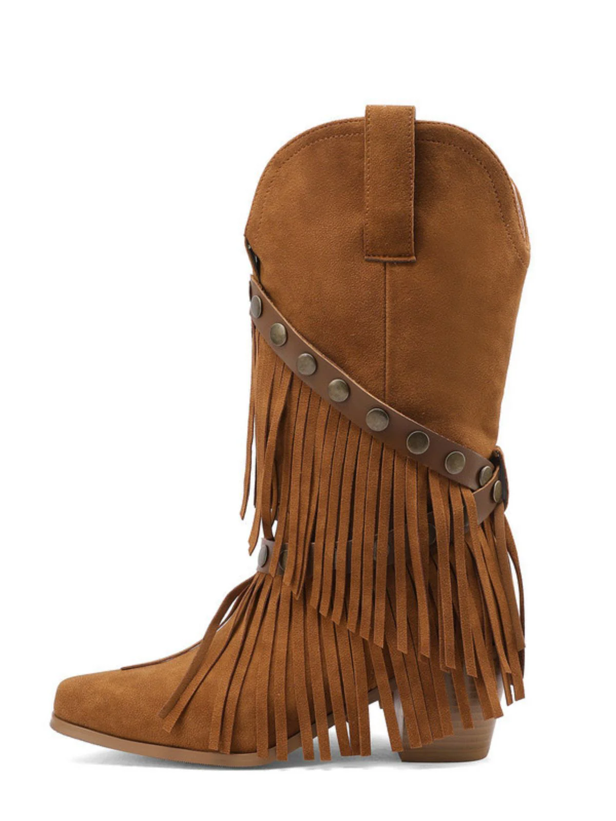 Vintage Denim Western Cowboy Fransen Wadenhoch Stiefel - Image 6