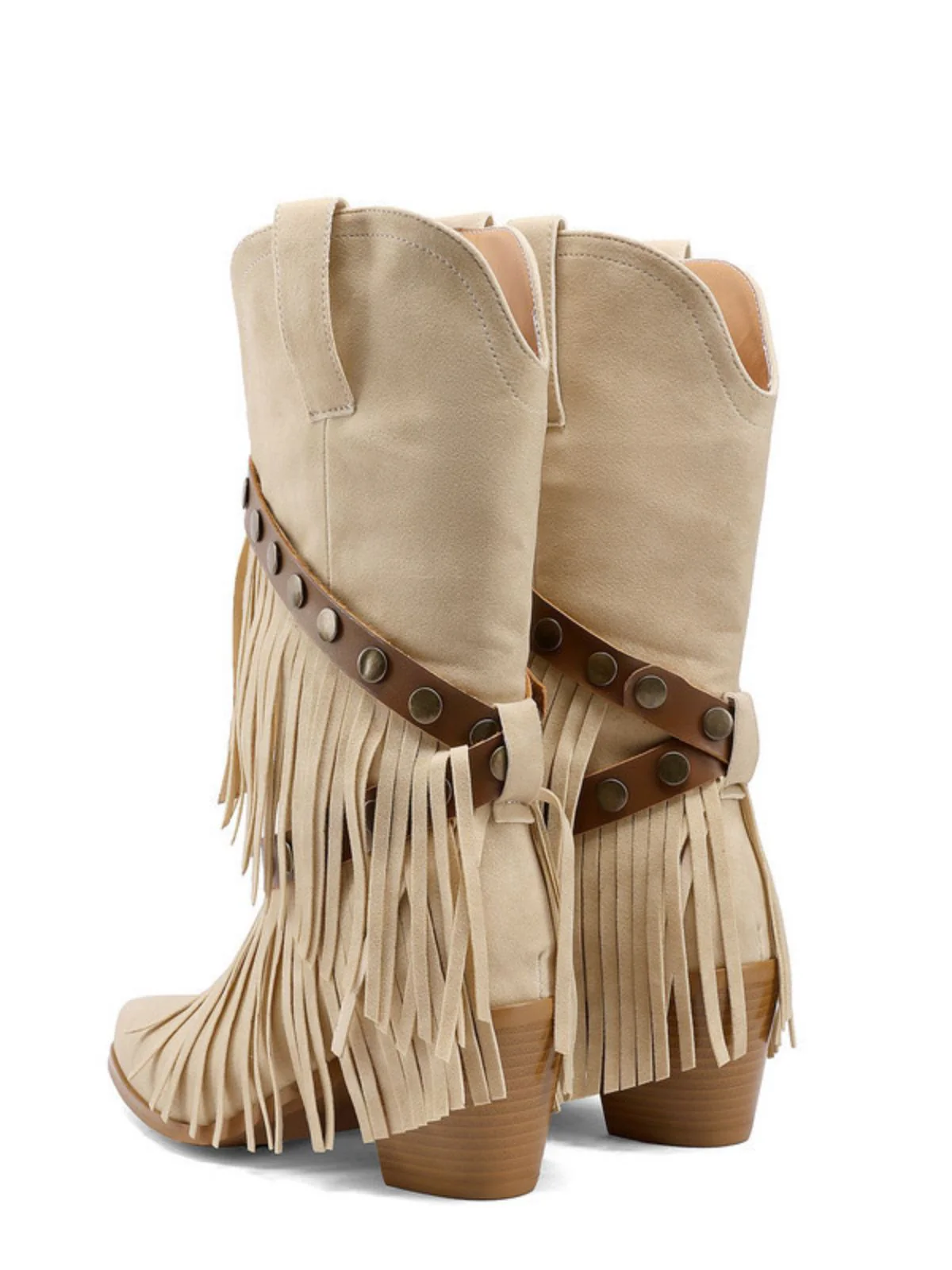 Vintage Denim Western Cowboy Fransen Wadenhoch Stiefel - Image 8