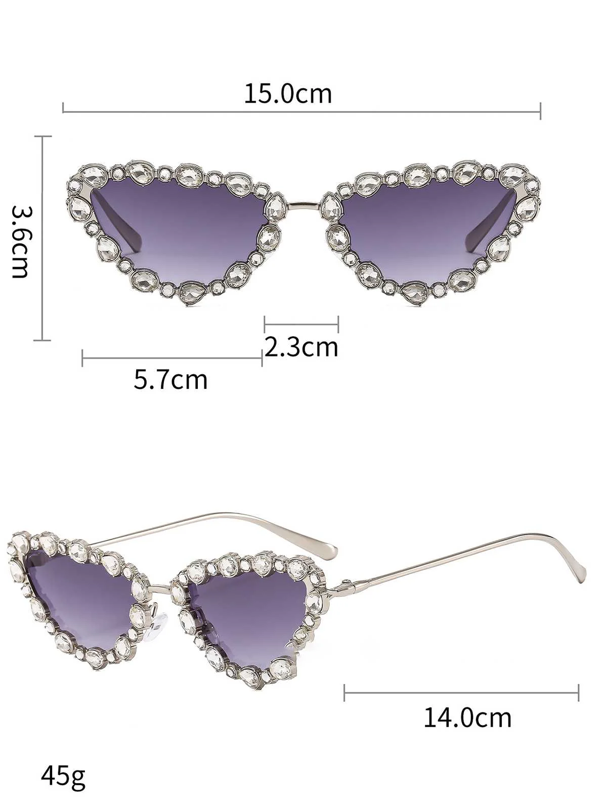 Vintage Diamant Katzenauge Sonnenbrille - Image 4