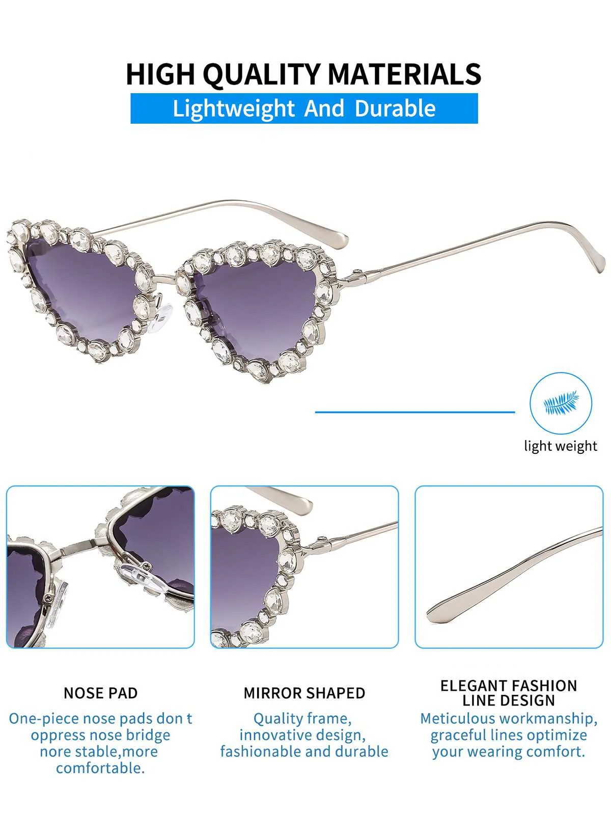 Vintage Diamant Katzenauge Sonnenbrille - Image 5