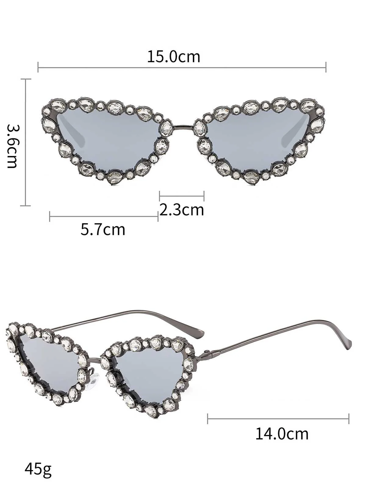 Vintage Diamant Katzenauge Sonnenbrille - Image 6