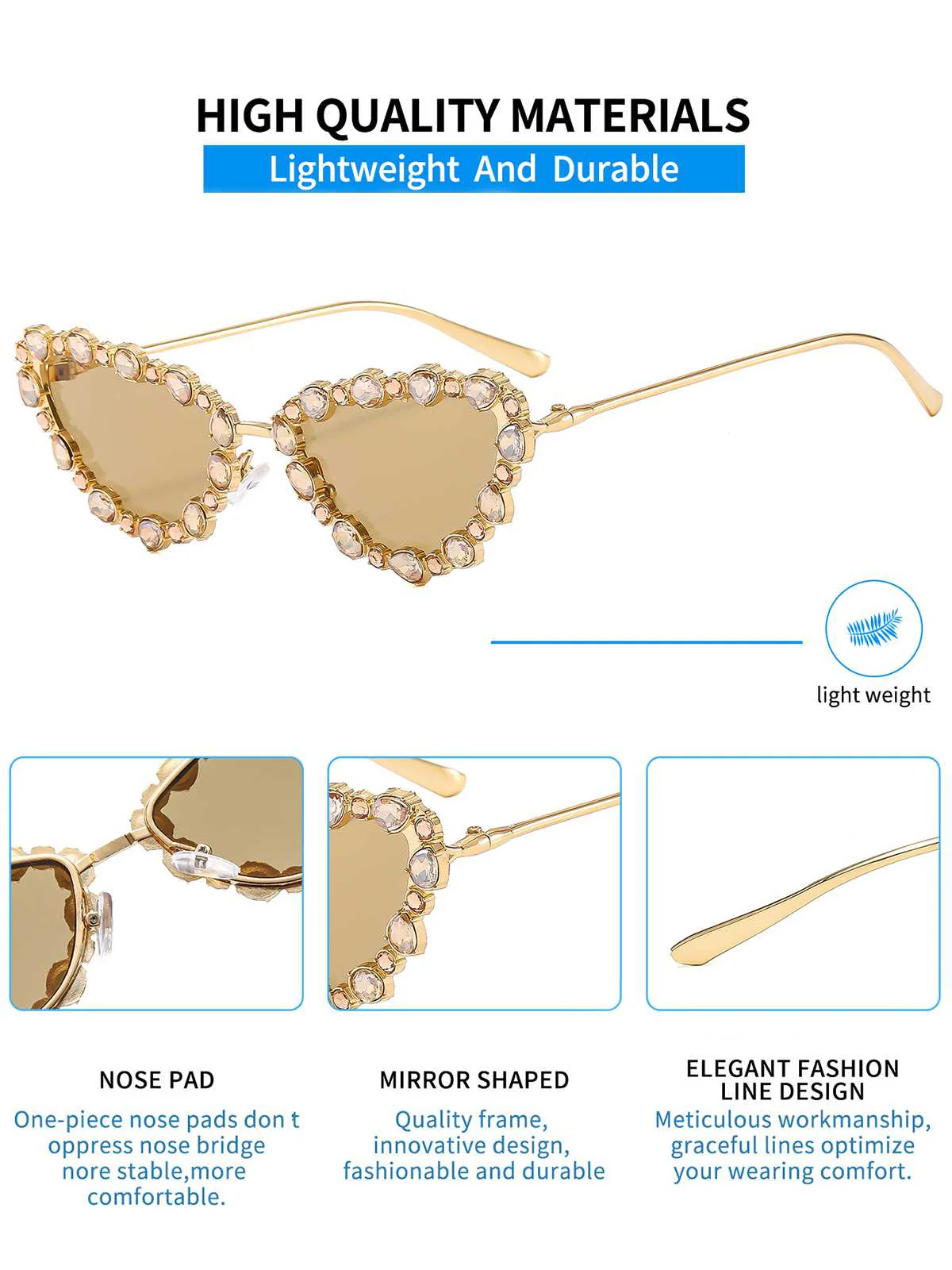 Vintage Diamant Katzenauge Sonnenbrille - Image 8