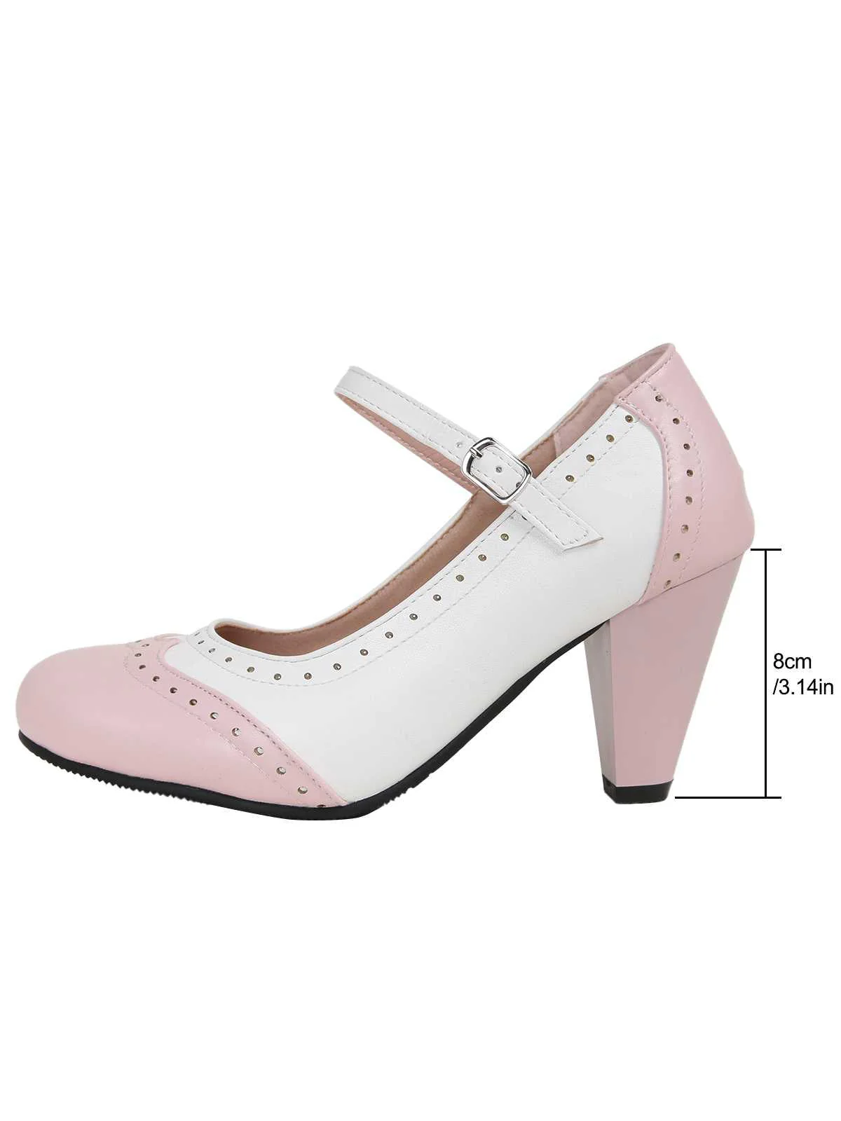 Vintage Farbblock Mary Jane Heels - Image 2