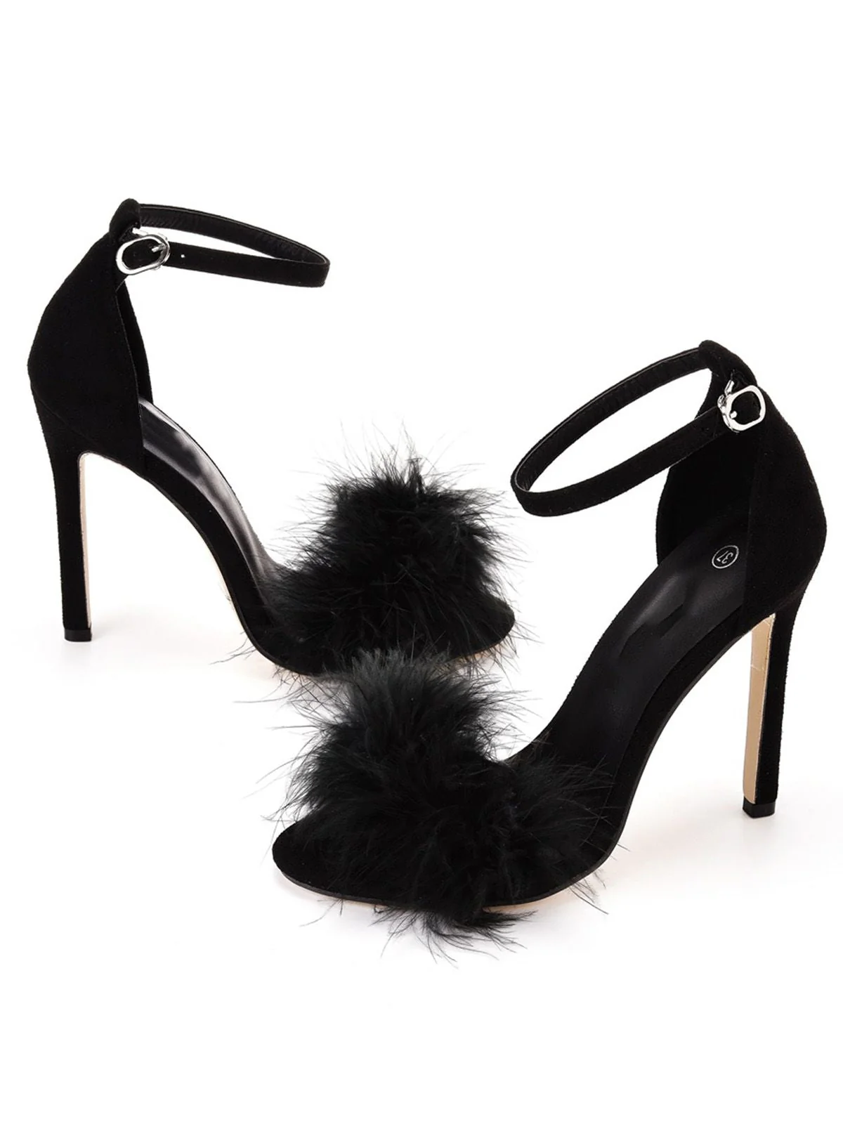 Vintage Feder Wildleder Riemen Stöckelschuhe - Image 9