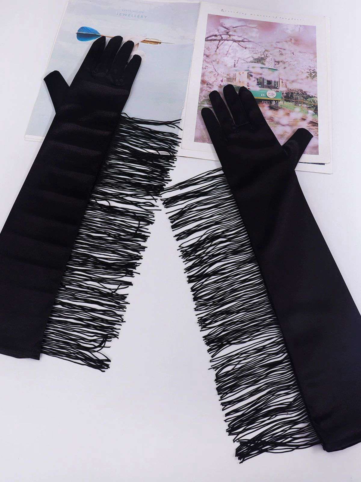 Vintage Franse Oper & Party Lange Handschuhe - Image 3