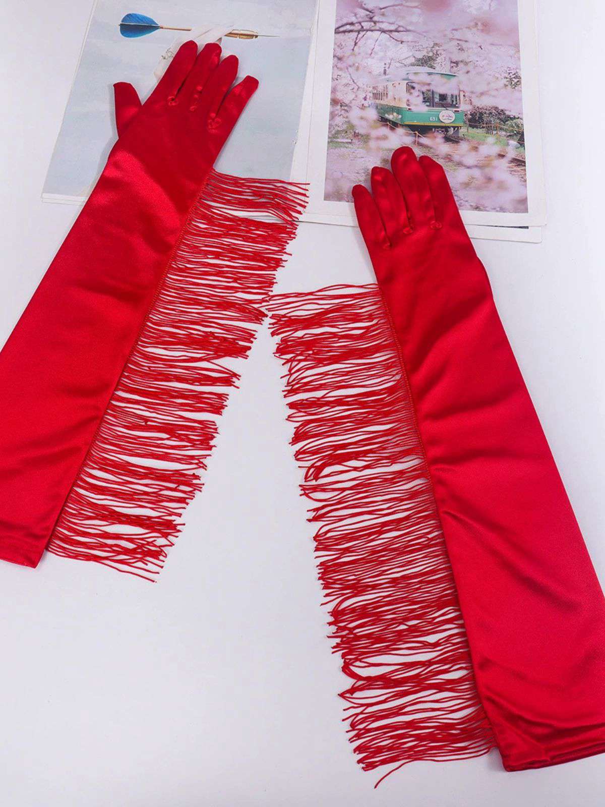 Vintage Franse Oper & Party Lange Handschuhe - Image 5