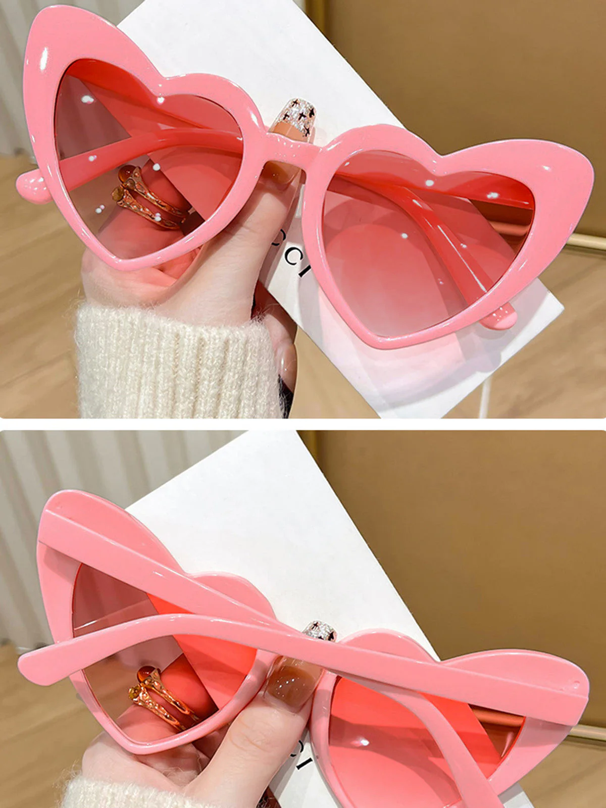 Vintage Gebogen Herz Rahmen Sonnenbrille - Image 7