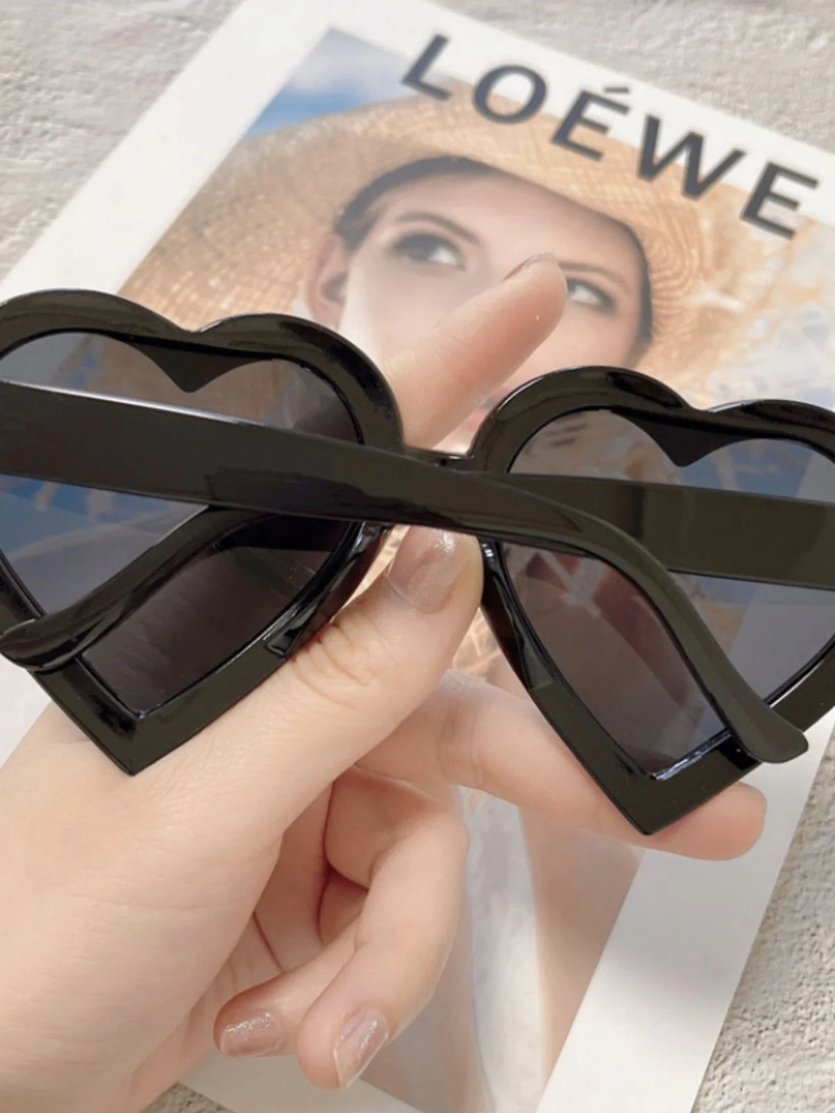 Vintage Gebogen Herzrahmen Sonnenbrille - Image 3