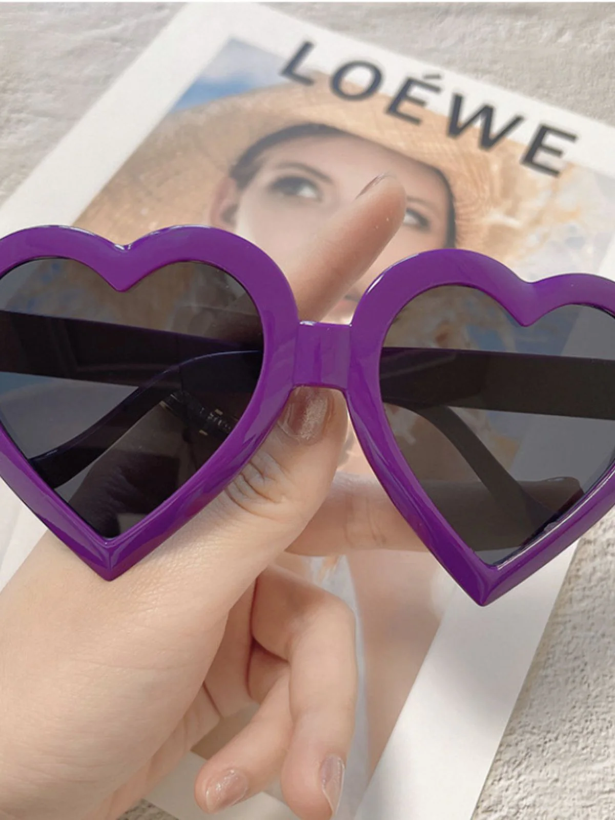 Vintage Gebogen Herzrahmen Sonnenbrille - Image 6