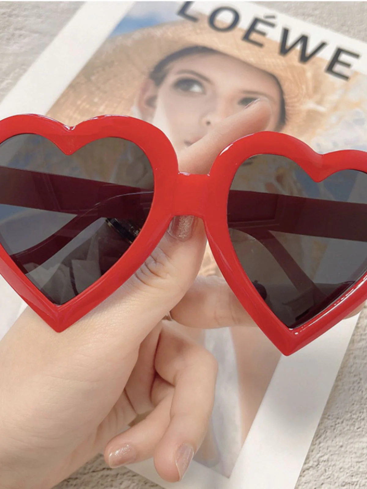 Vintage Gebogen Herzrahmen Sonnenbrille - Image 8
