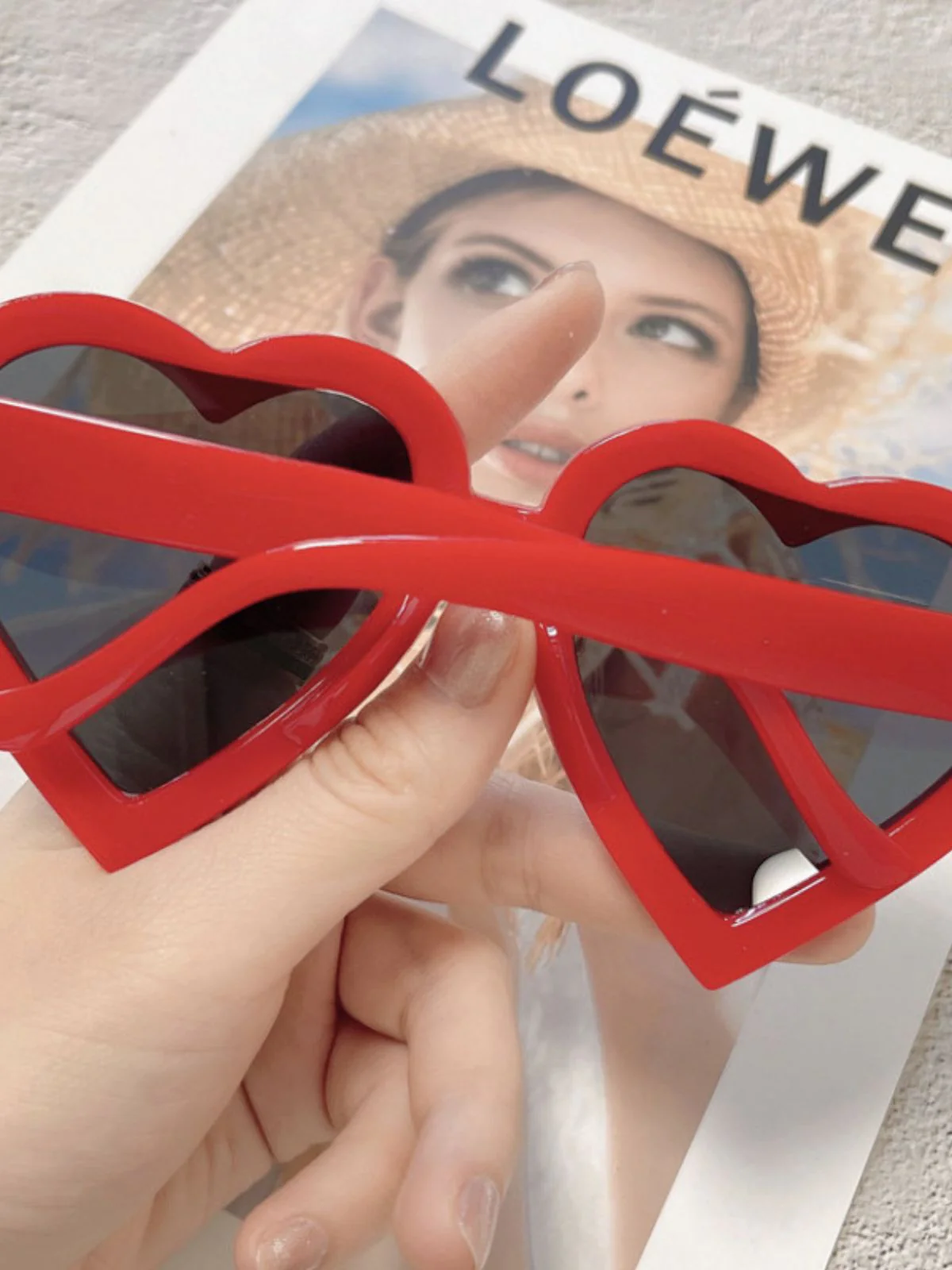 Vintage Gebogen Herzrahmen Sonnenbrille - Image 9