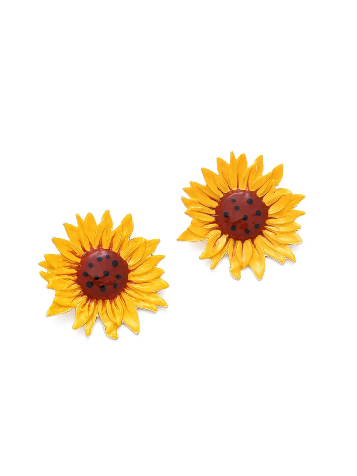 Vintage Gelb Sonnenblumen Ohrringe