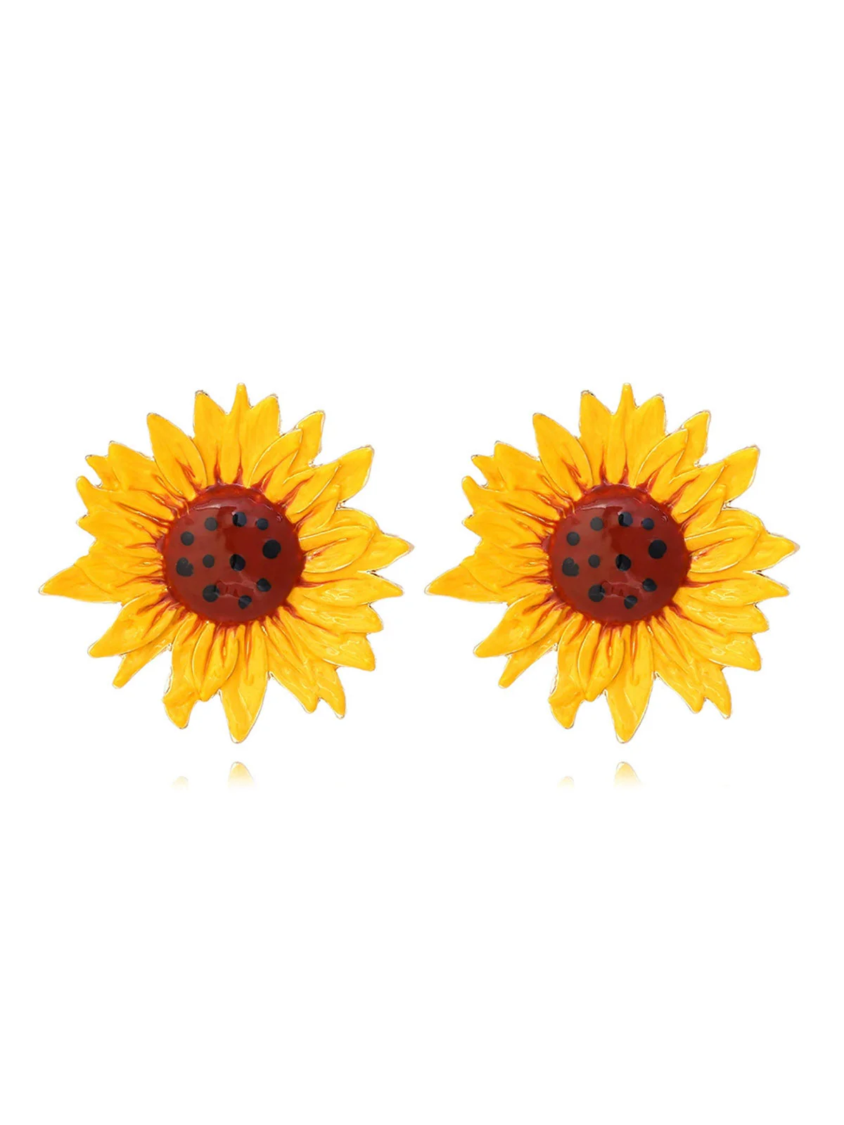 Vintage Gelb Sonnenblumen Ohrringe - Image 2