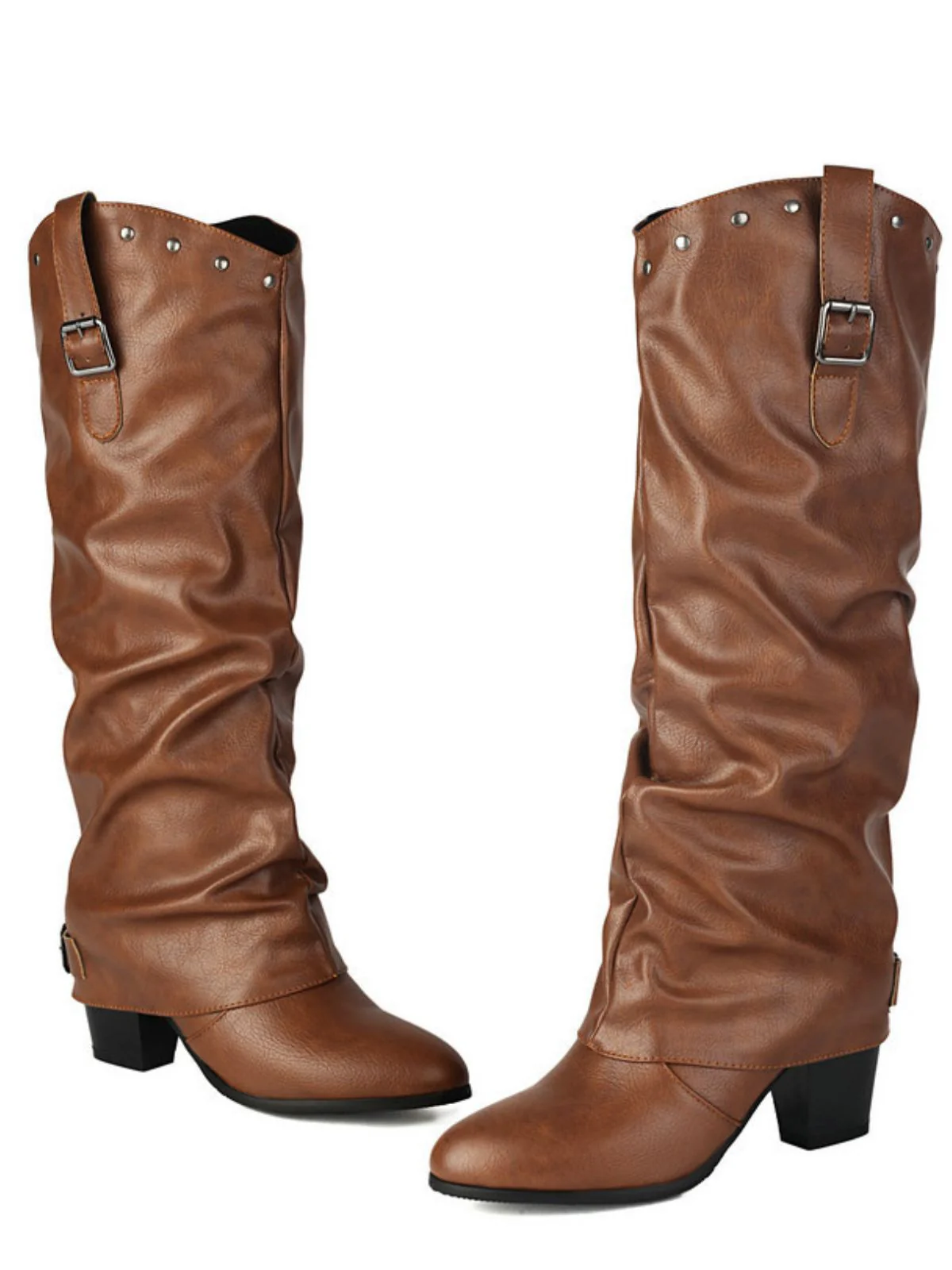 Vintage Genietet Schnalle Wadenmitte Stiefel - Image 2
