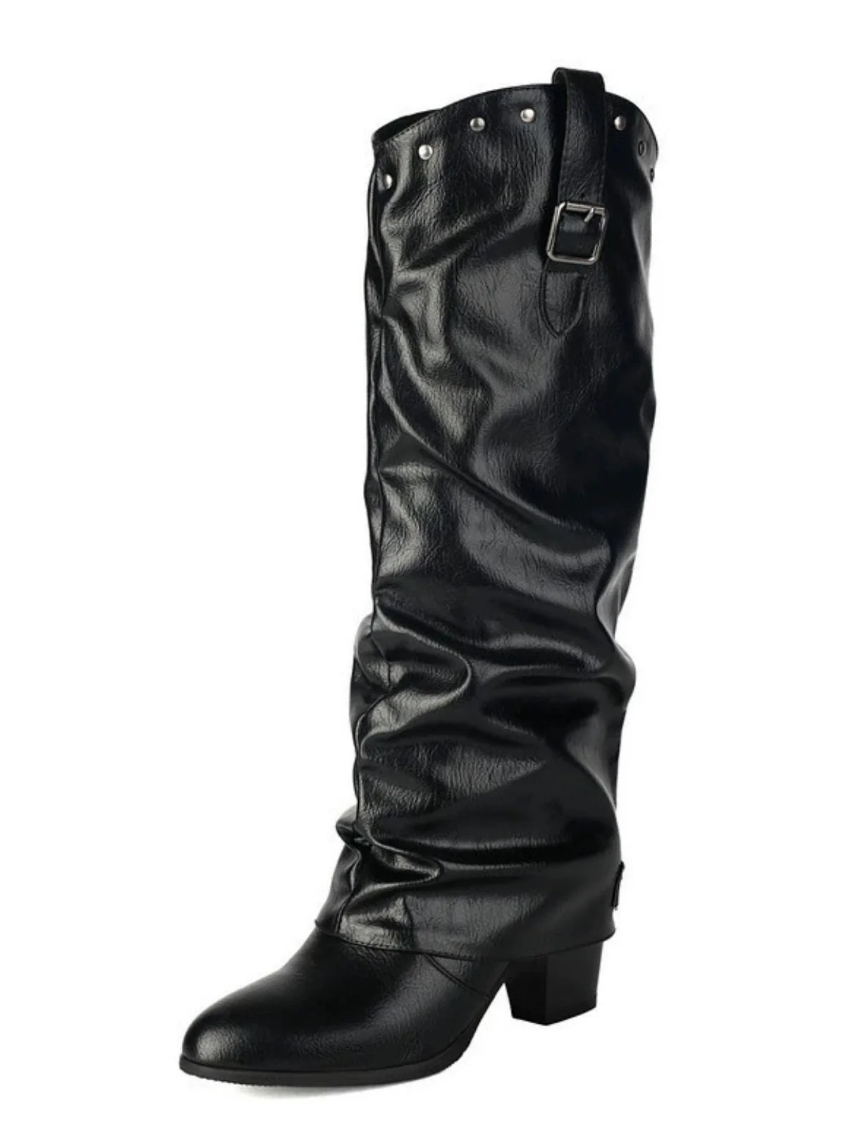 Vintage Genietet Schnalle Wadenmitte Stiefel - Image 6