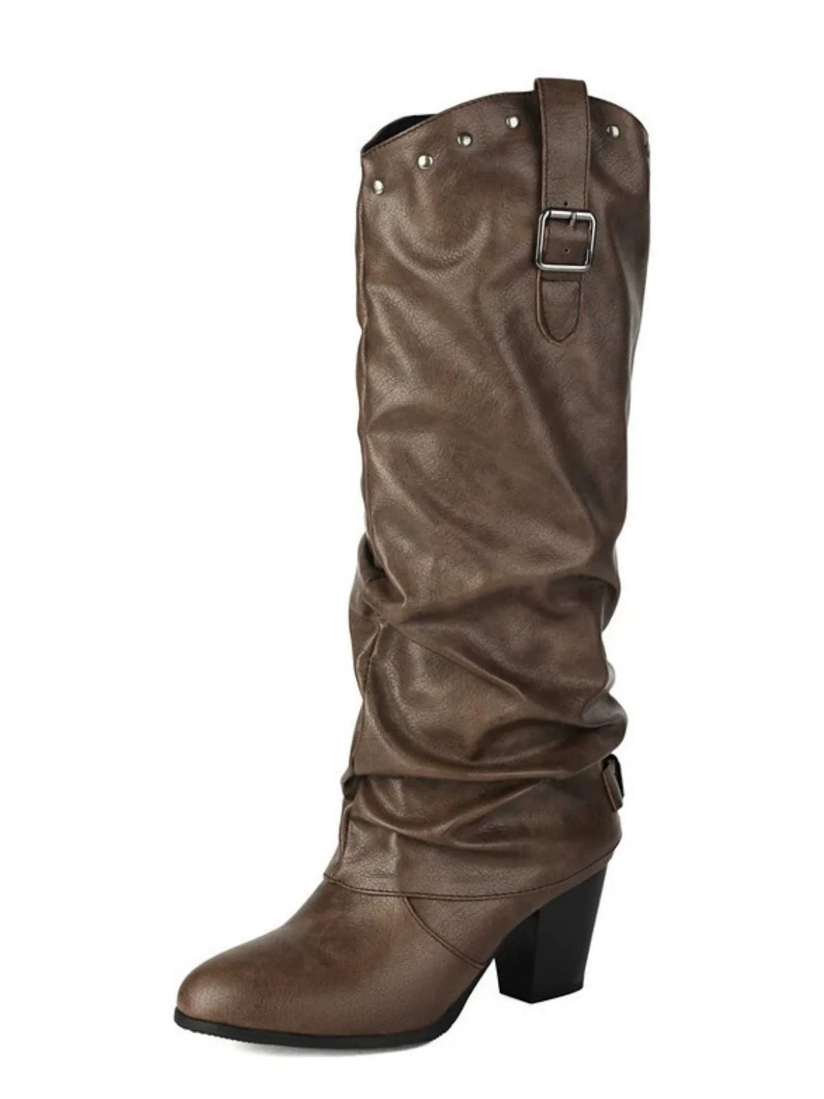 Vintage Genietet Schnalle Wadenmitte Stiefel - Image 7
