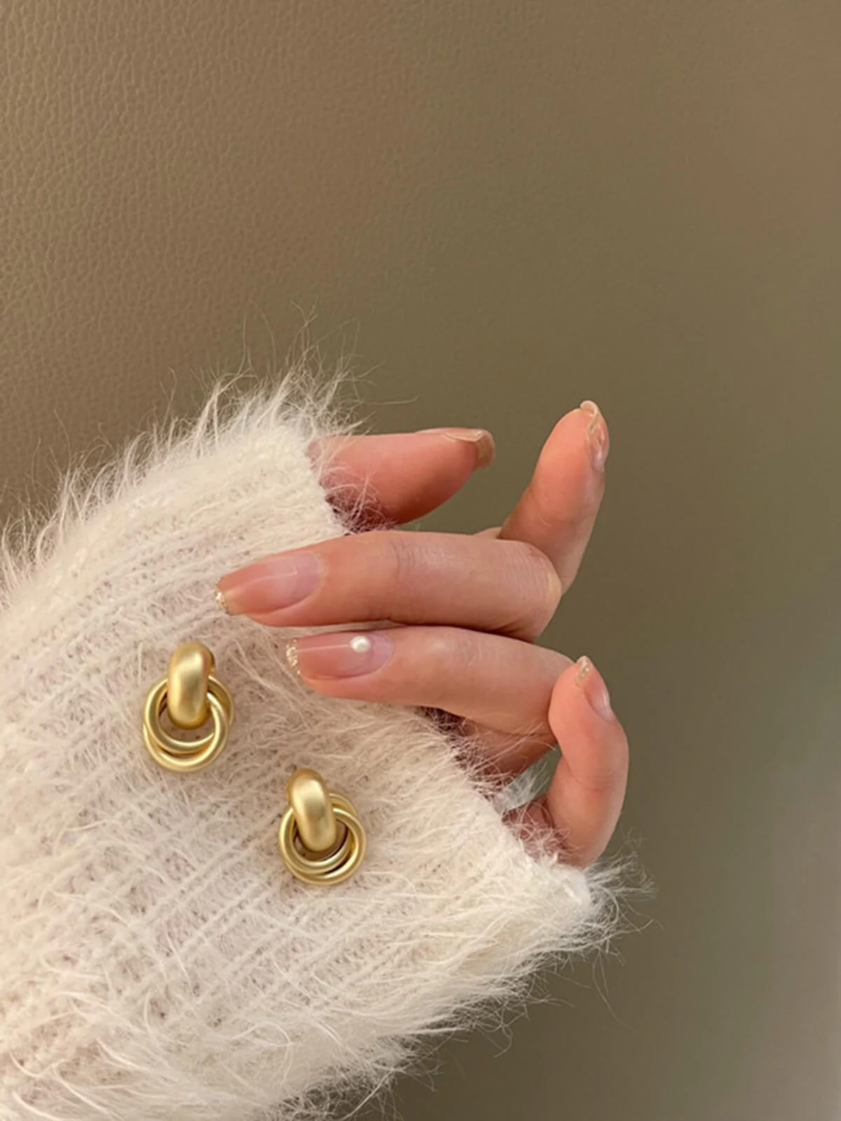 Vintage Gold Kreis Ohrringe - Image 3