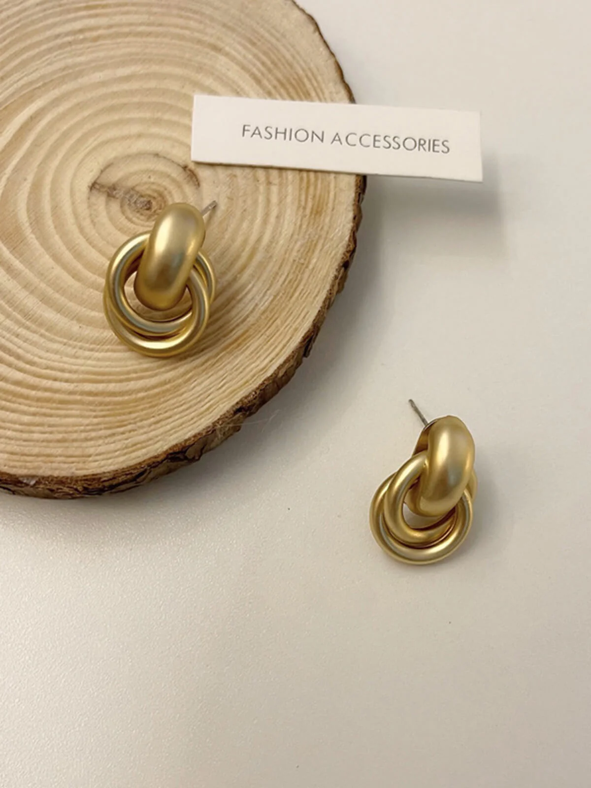 Vintage Gold Kreis Ohrringe - Image 4