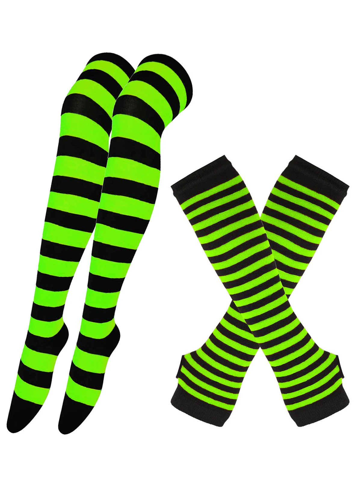 Vintage Halloween Streifen Fingerlose Handschuhe & Socken - Image 2