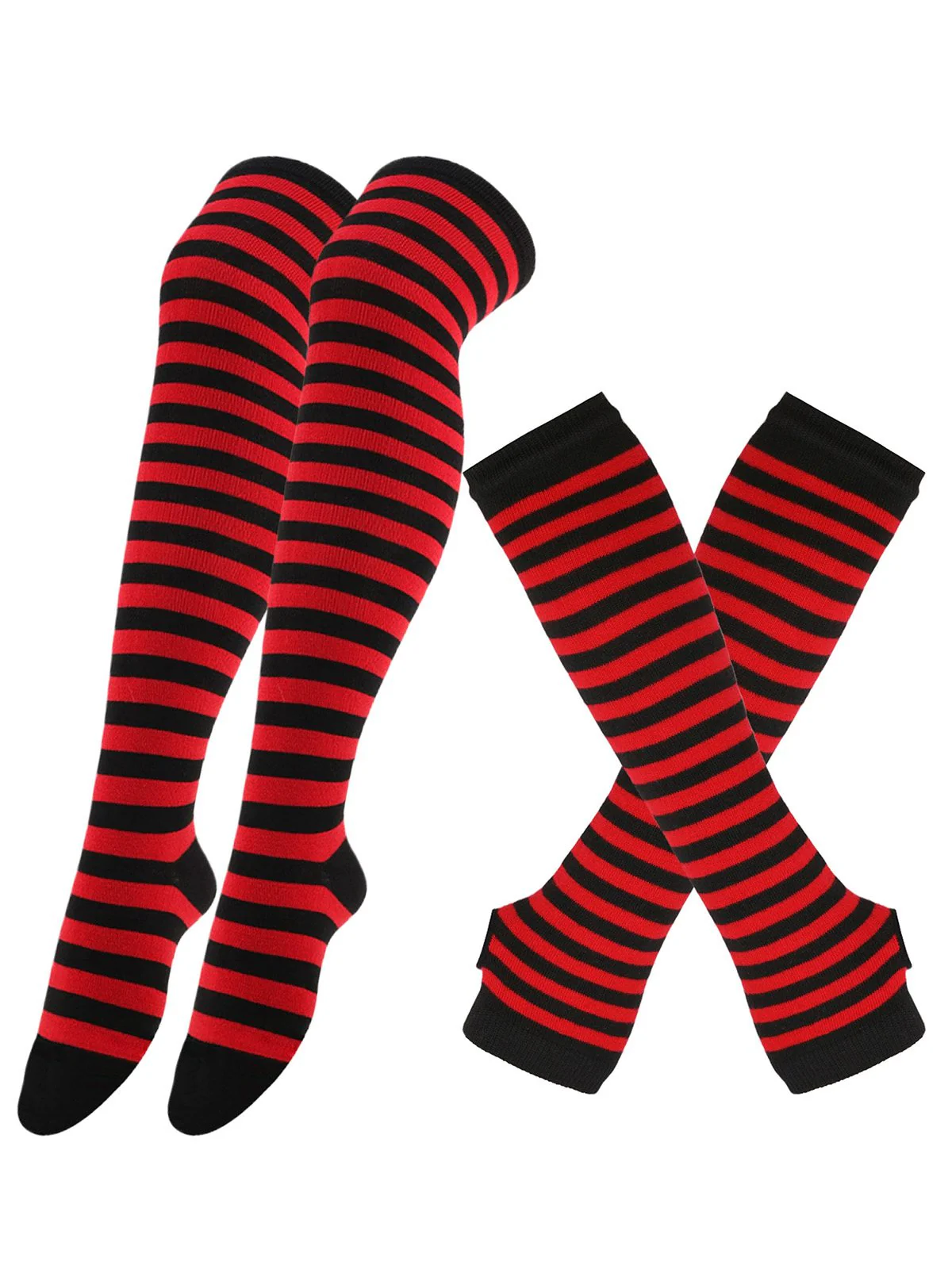 Vintage Halloween Streifen Fingerlose Handschuhe & Socken - Image 3