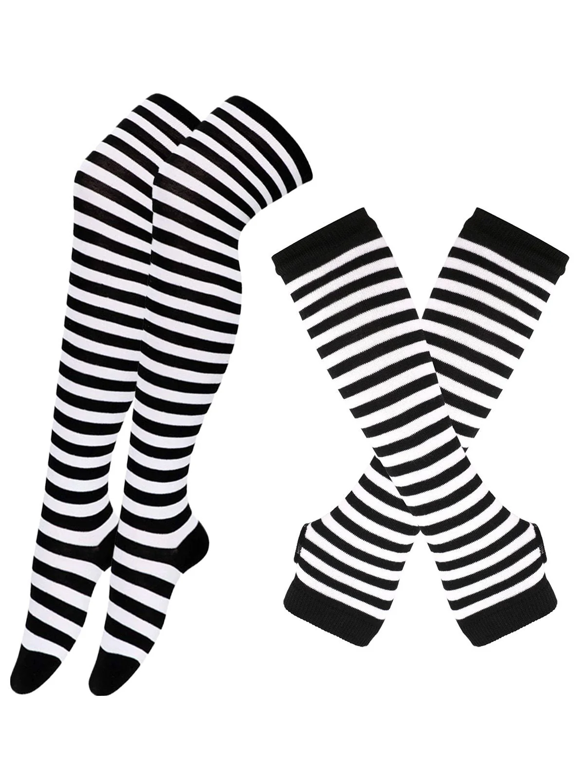 Vintage Halloween Streifen Fingerlose Handschuhe & Socken - Image 4
