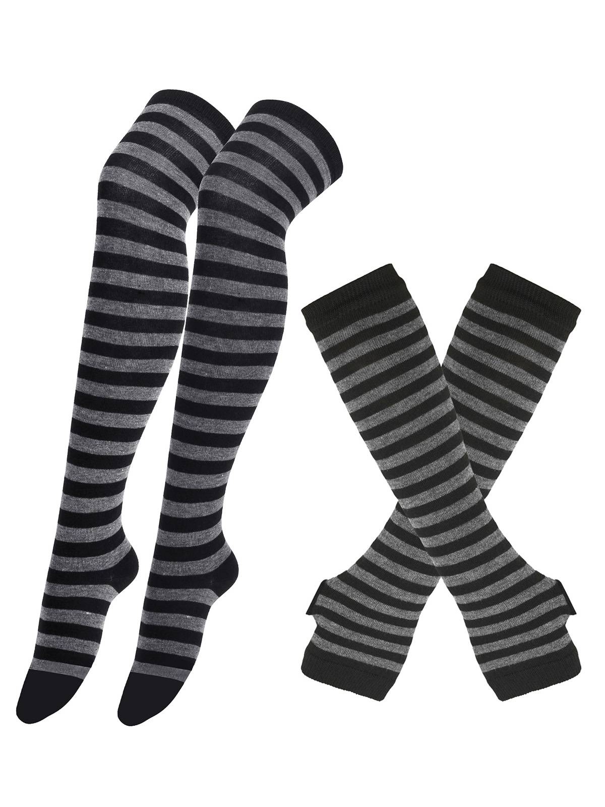 Vintage Halloween Streifen Fingerlose Handschuhe & Socken - Image 5