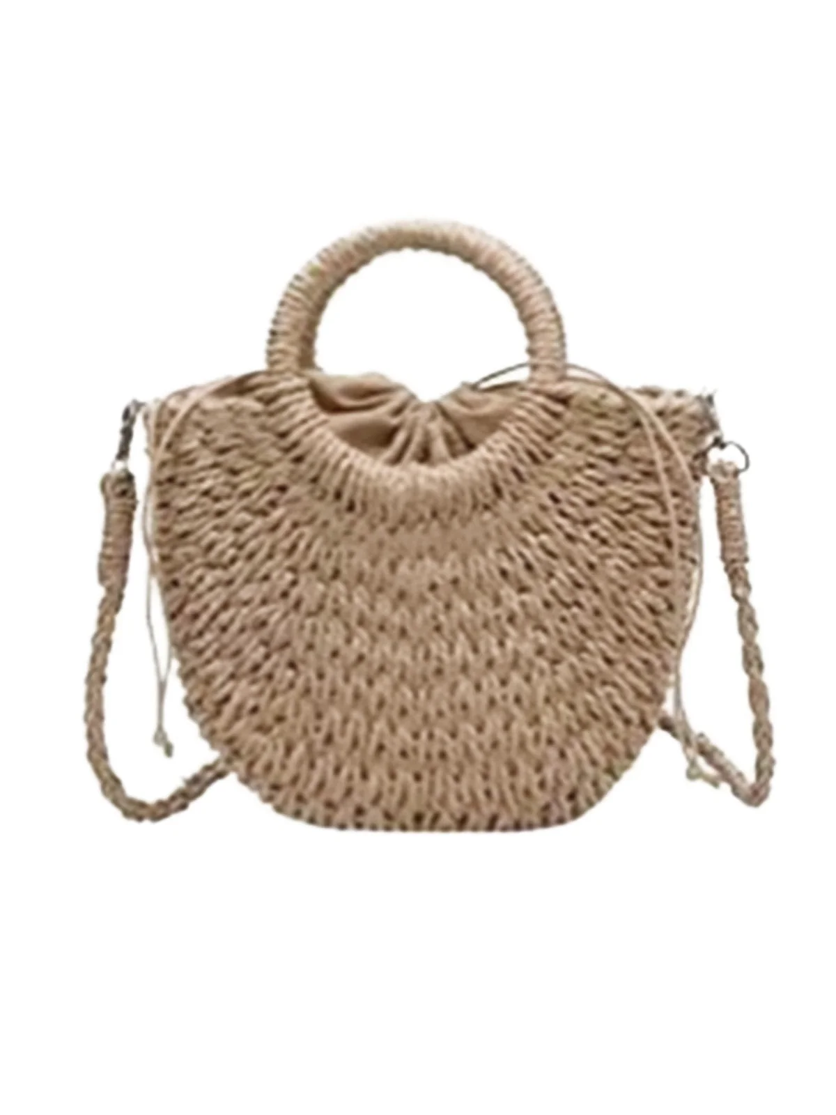 Vintage Handgefertigt Geflochten Mondform Crossbody Strandtasche - Image 3