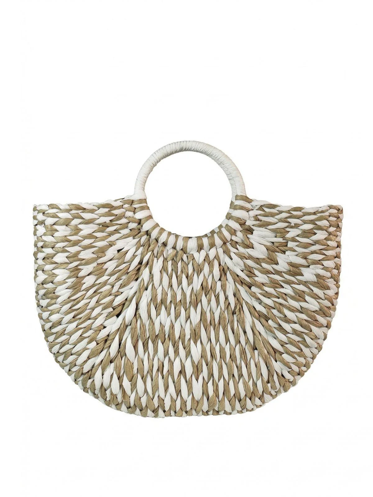 Vintage Handgewebt Stroh Strand Shopper