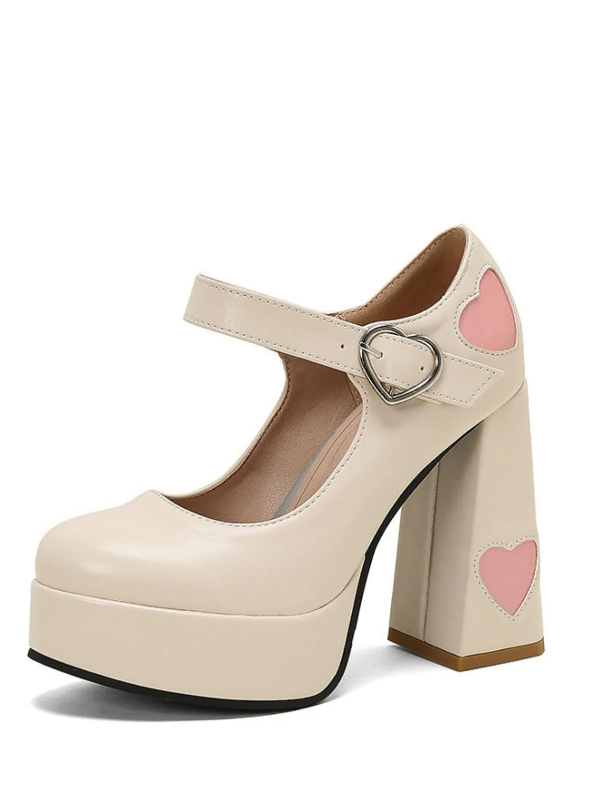 Vintage Herz Cut-Outs & Schnalle Mary Jane Absatz Schuhe - Image 12