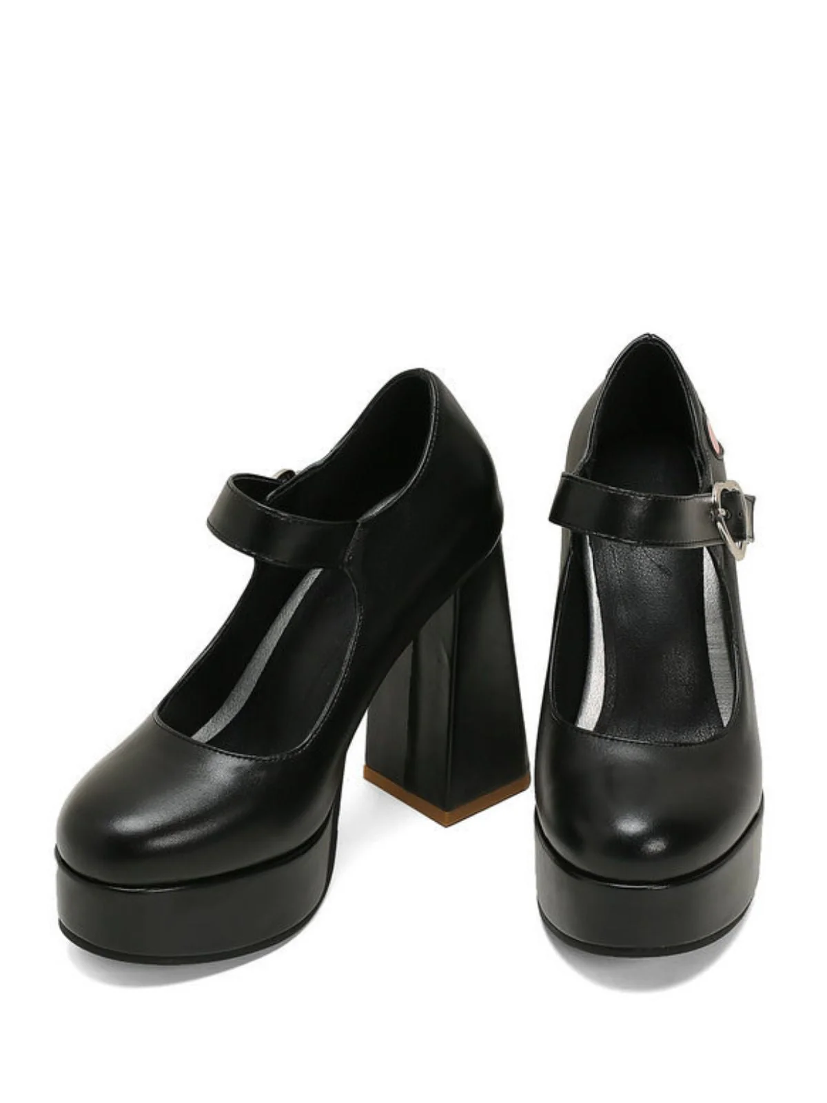 Vintage Herz Cut-Outs & Schnalle Mary Jane Absatz Schuhe - Image 2