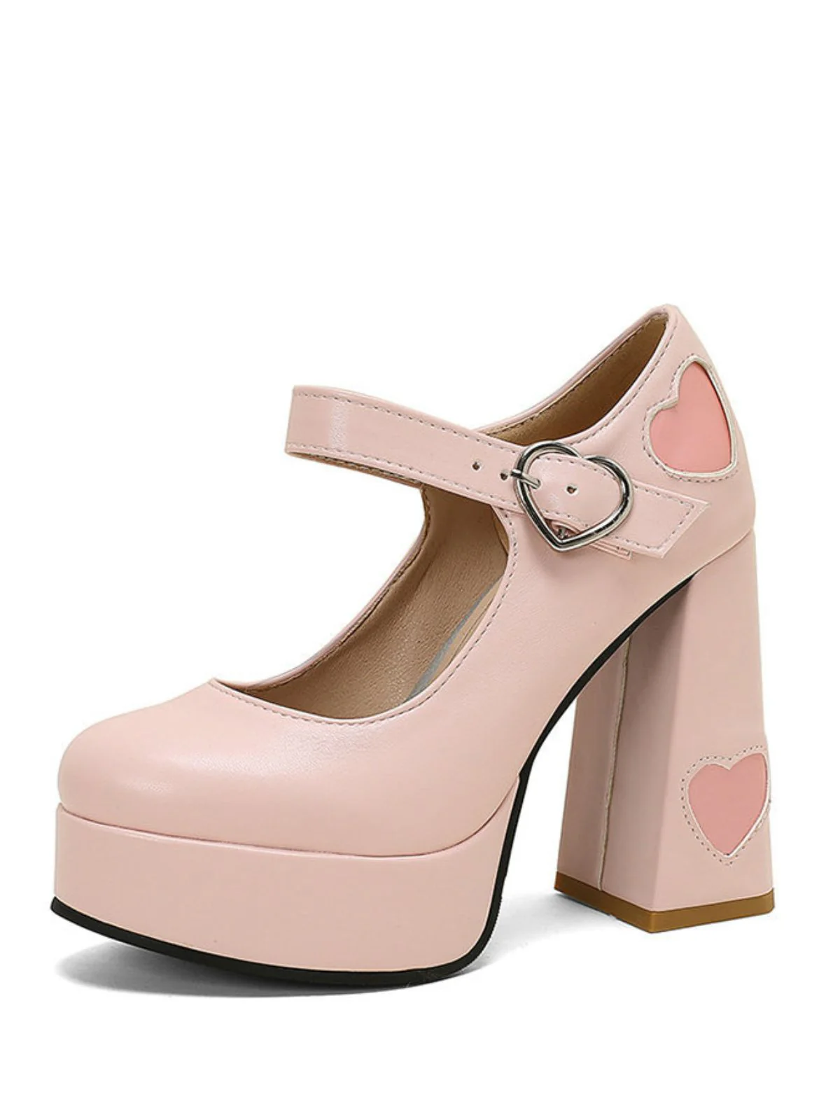 Vintage Herz Cut-Outs & Schnalle Mary Jane Absatz Schuhe - Image 4