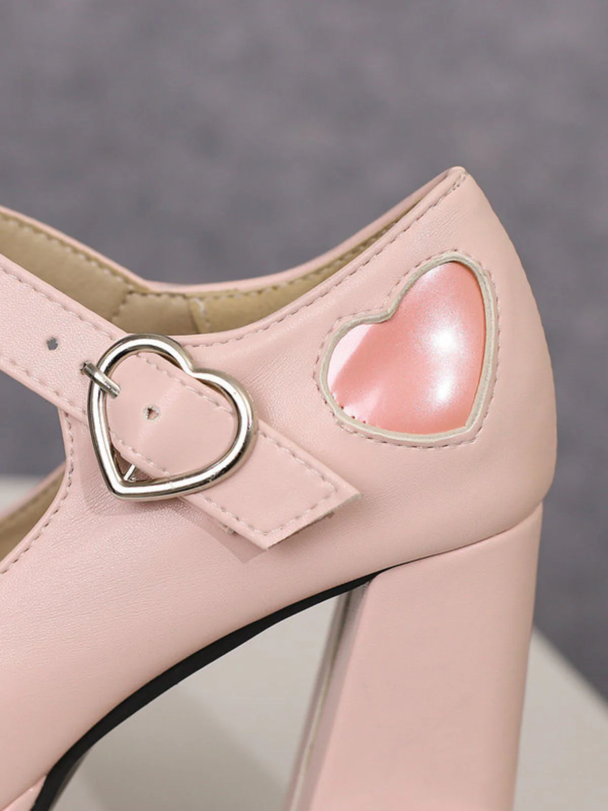 Vintage Herz Cut-Outs & Schnalle Mary Jane Absatz Schuhe - Image 6