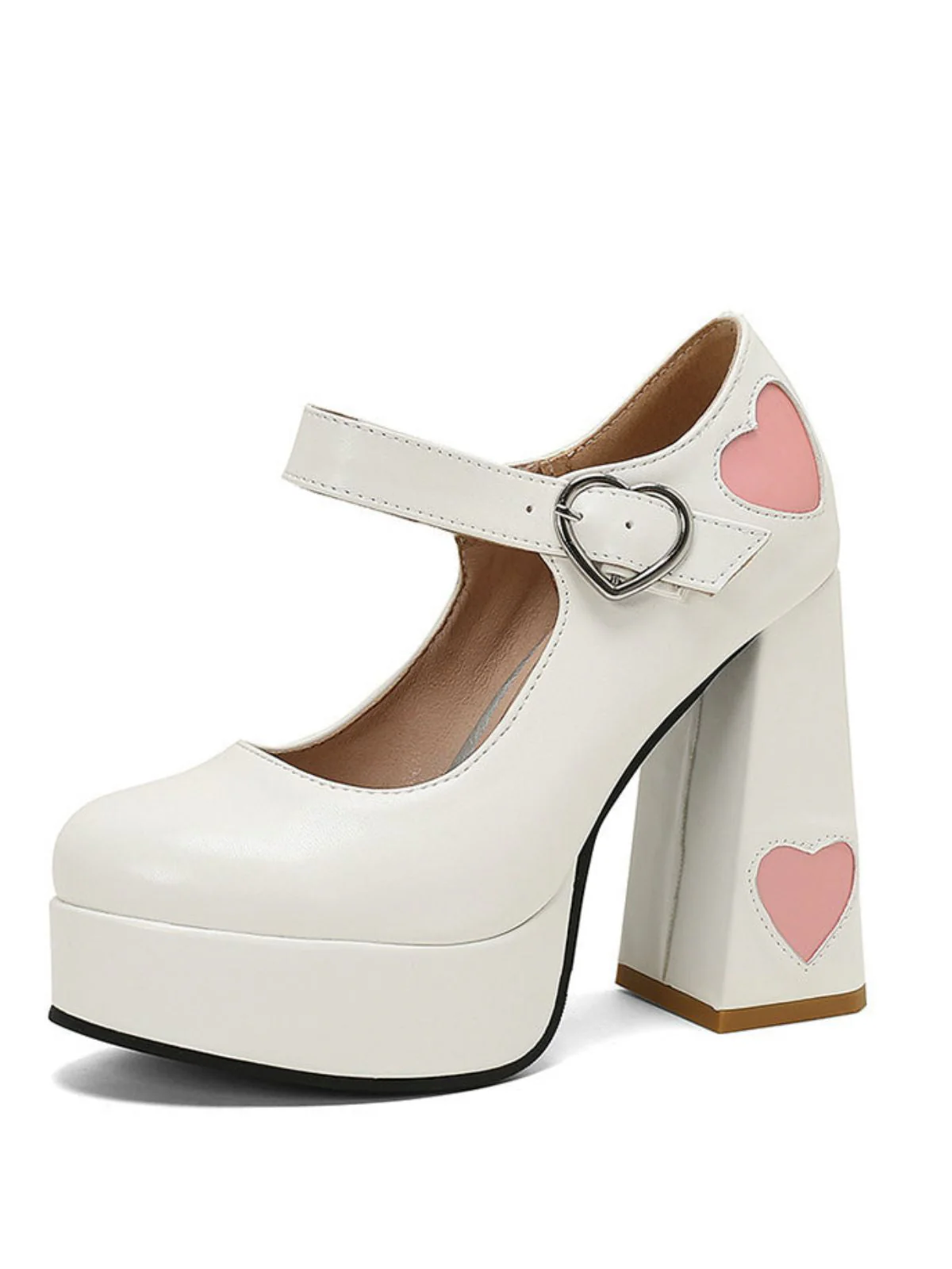 Vintage Herz Cut-Outs & Schnalle Mary Jane Absatz Schuhe - Image 9