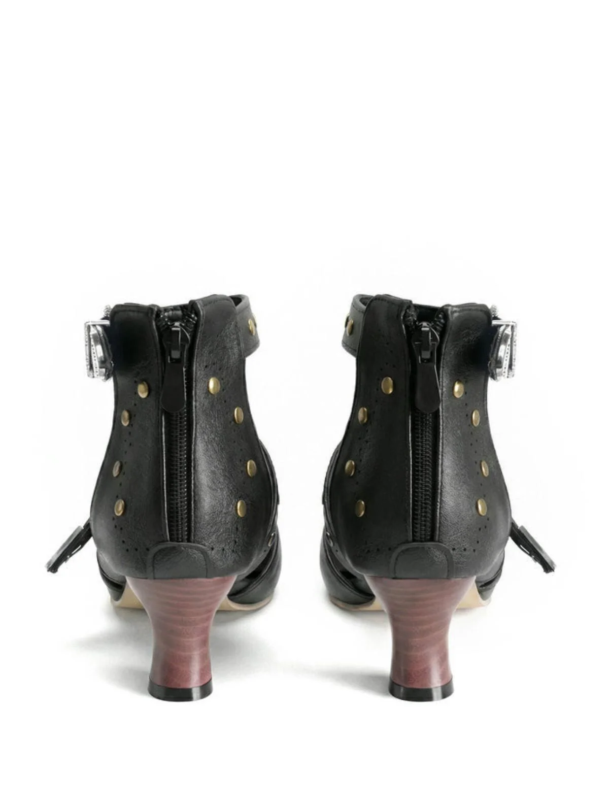 Vintage Kunstleder Spitz Nieten Sandalen - Image 4