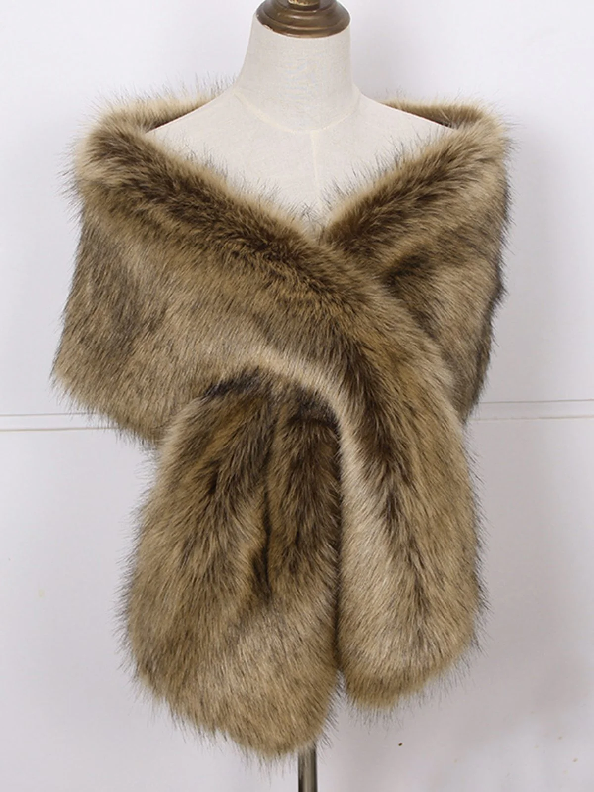 Vintage Kunstpelz Cape Schal - Image 5