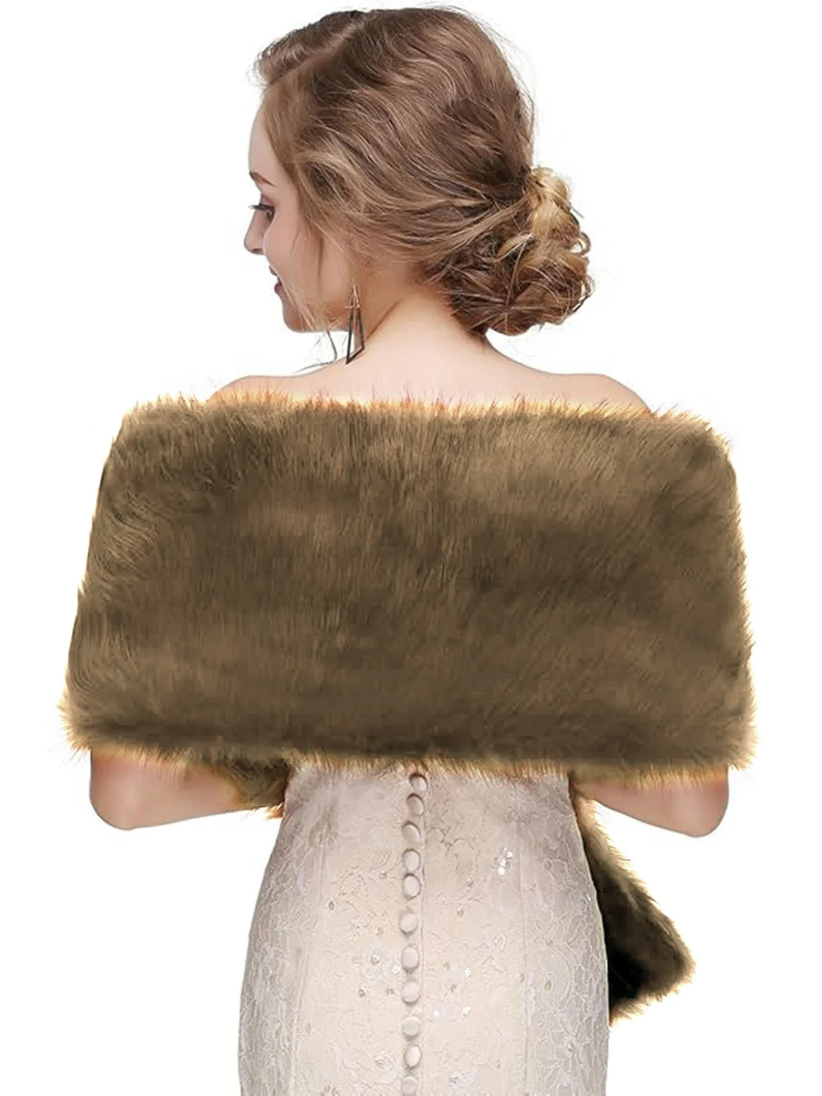 Vintage Kunstpelz Cape Schal - Image 6